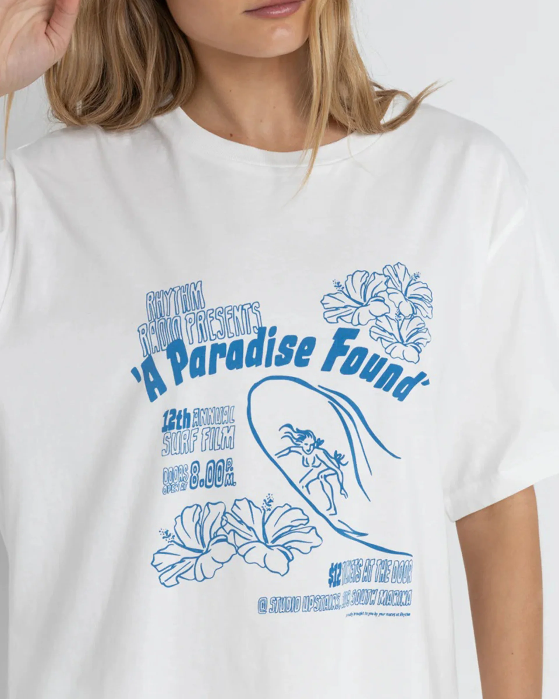 Paradise Found Oversized S/S T-Shirt - Vintage White - Image 2