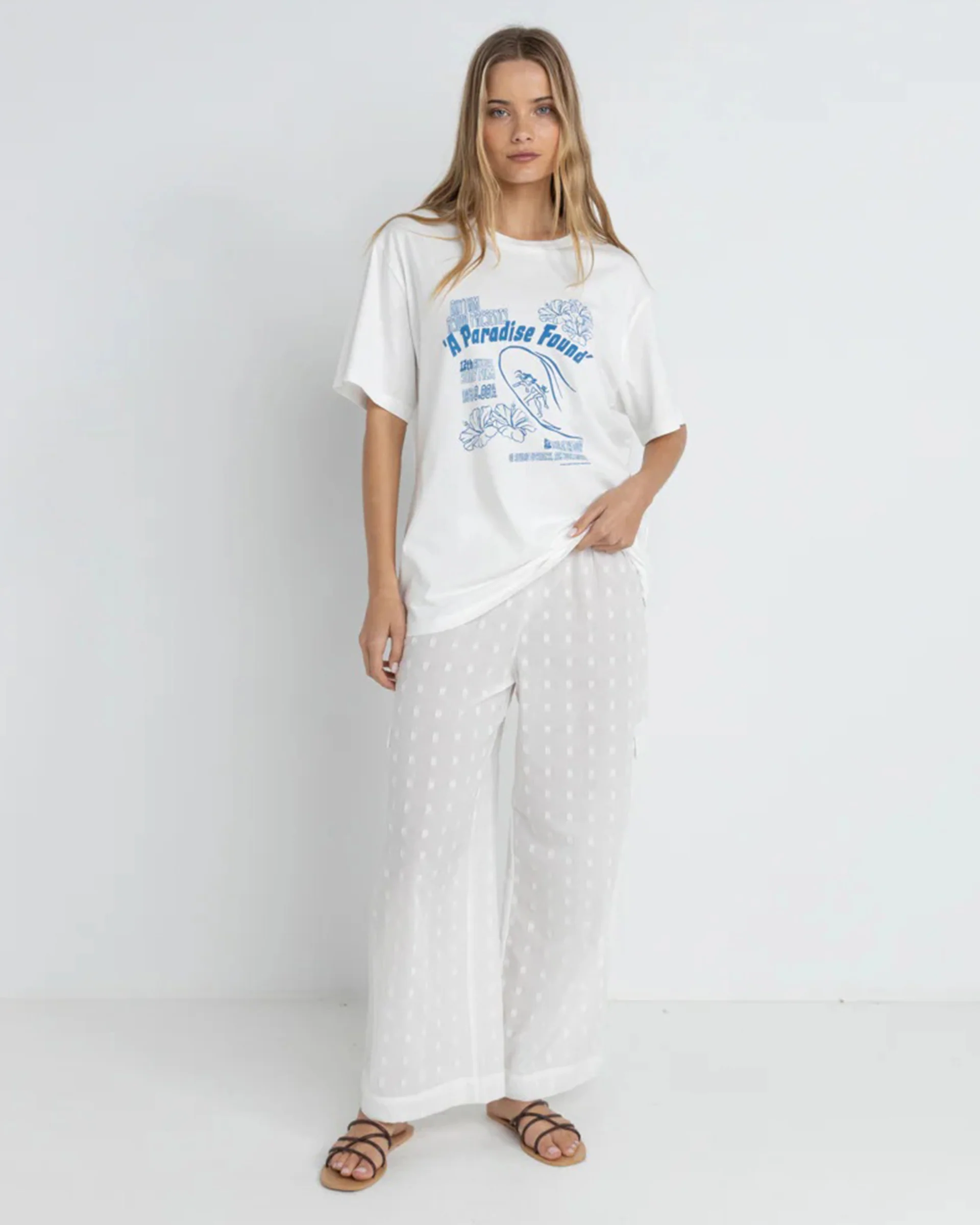 Paradise Found Oversized S/S T-Shirt - Vintage White - Image 3
