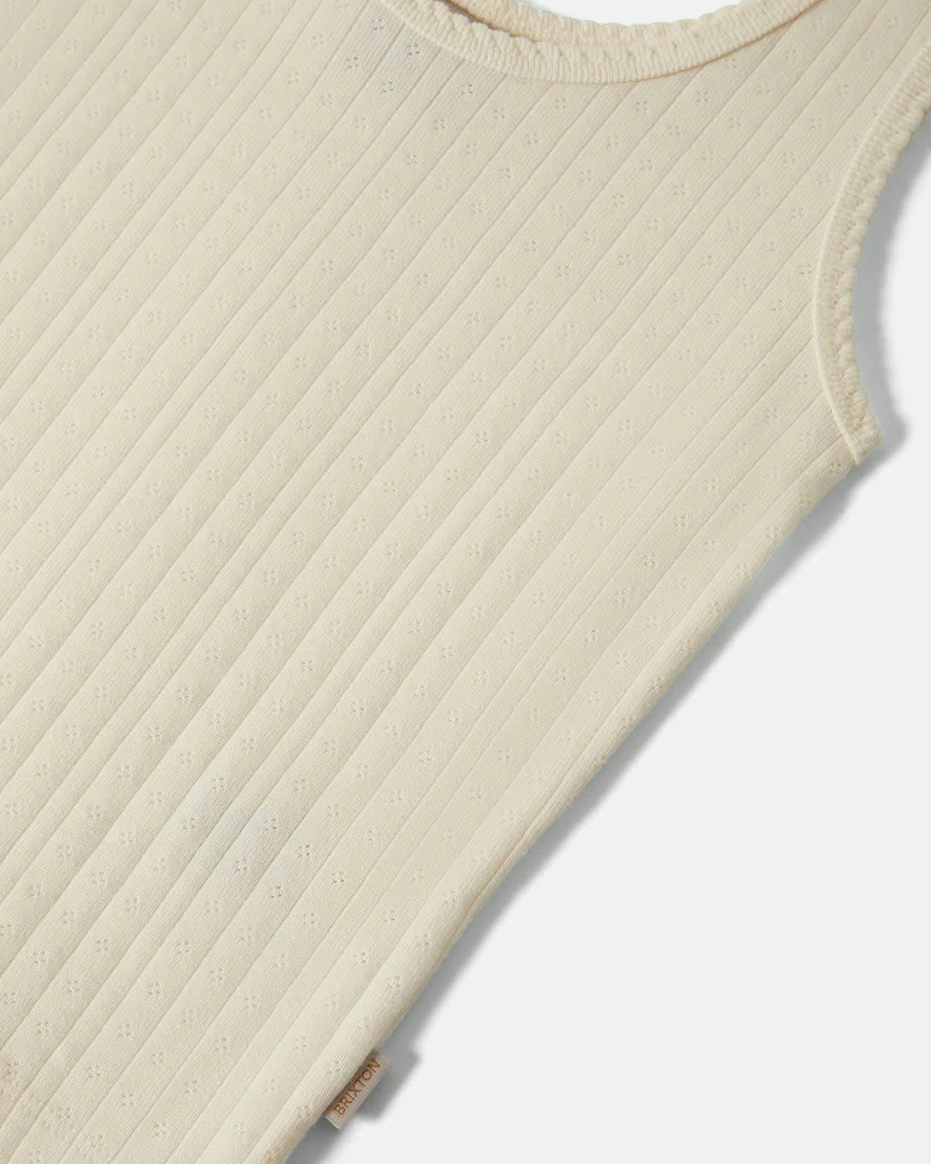 Pointelle Slim Fit Tank Top - Off White - Image 7