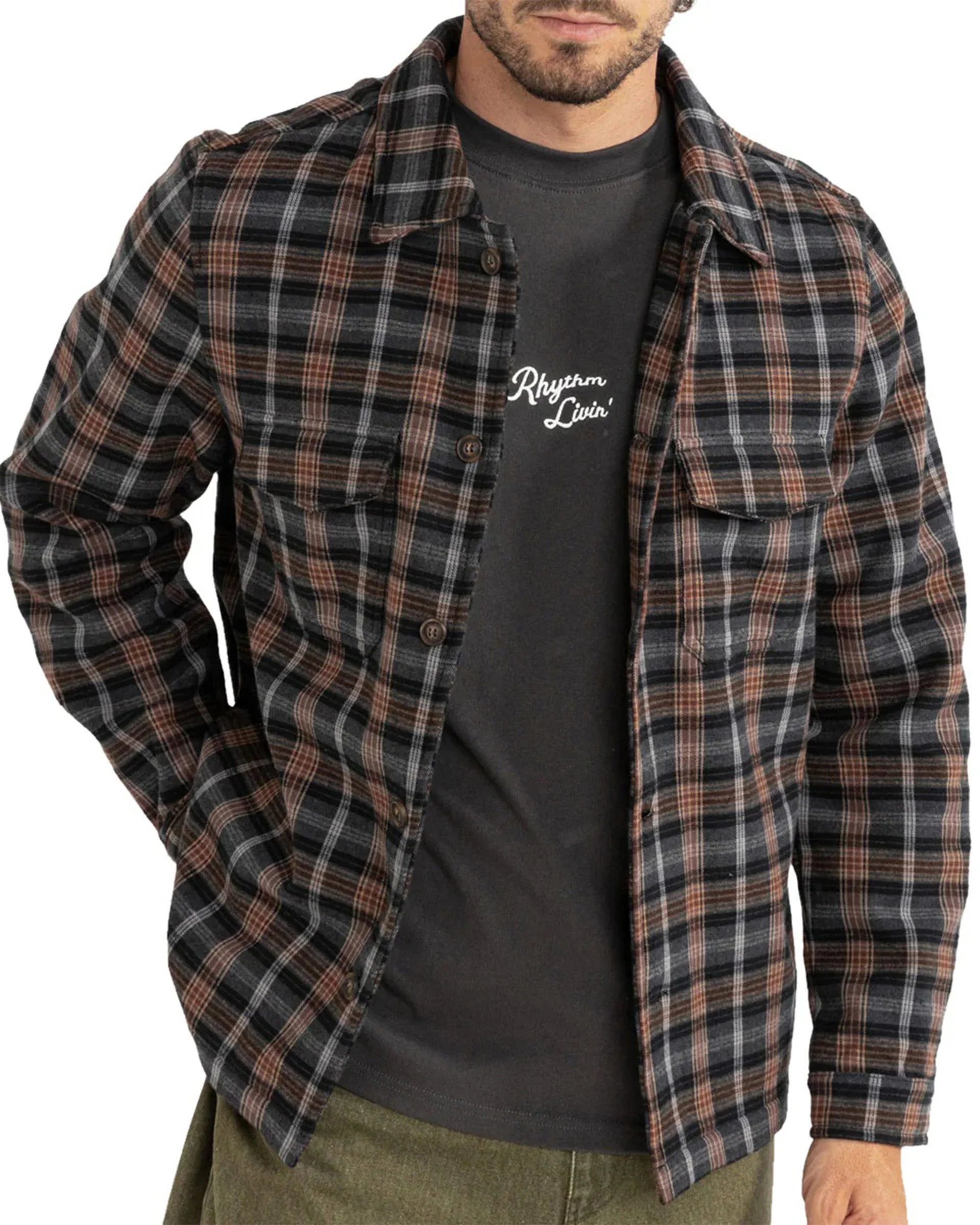 Polar Bond L/S Flannel - Charcoal