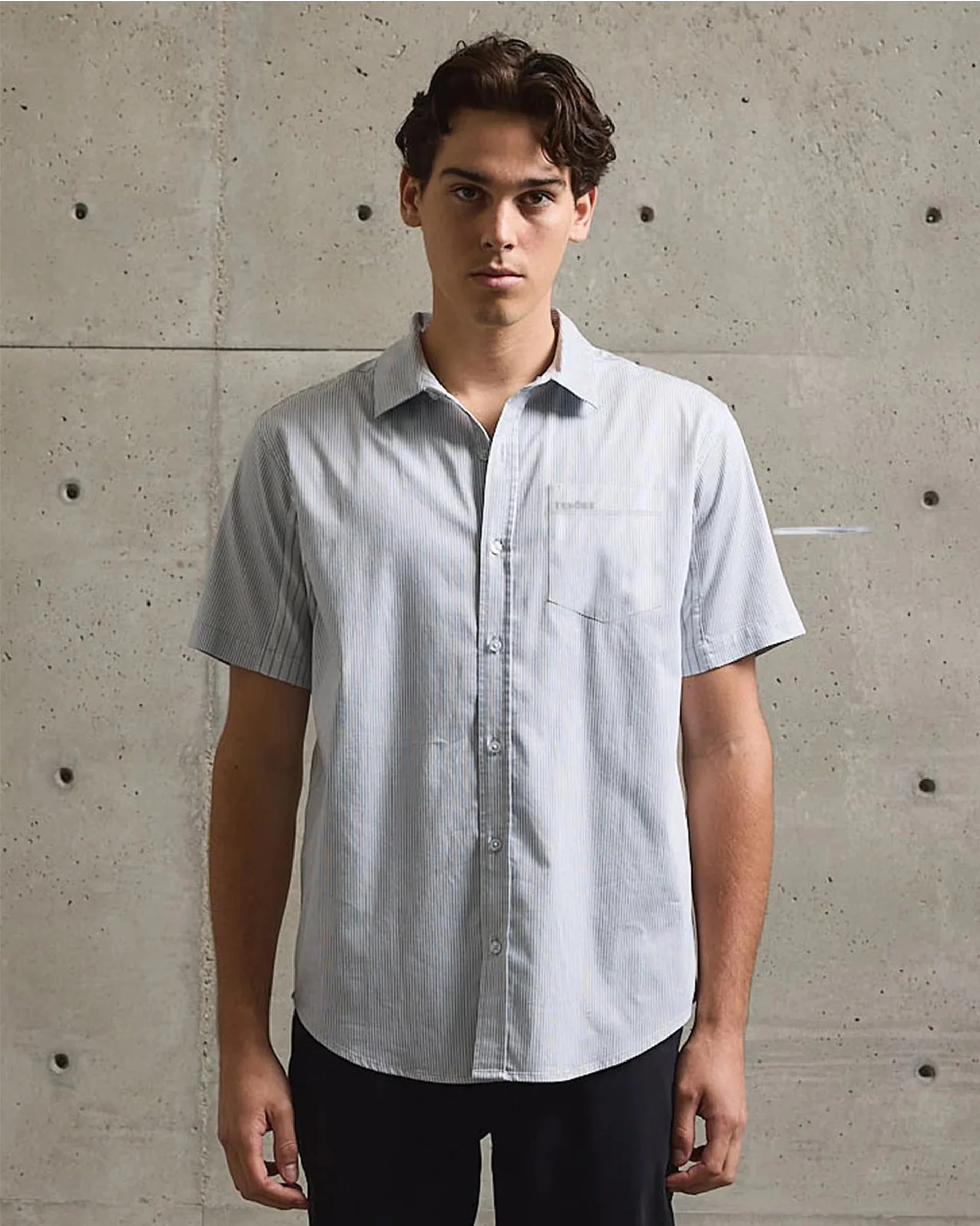 Poplin S/S Woven Shirt - Light Blue