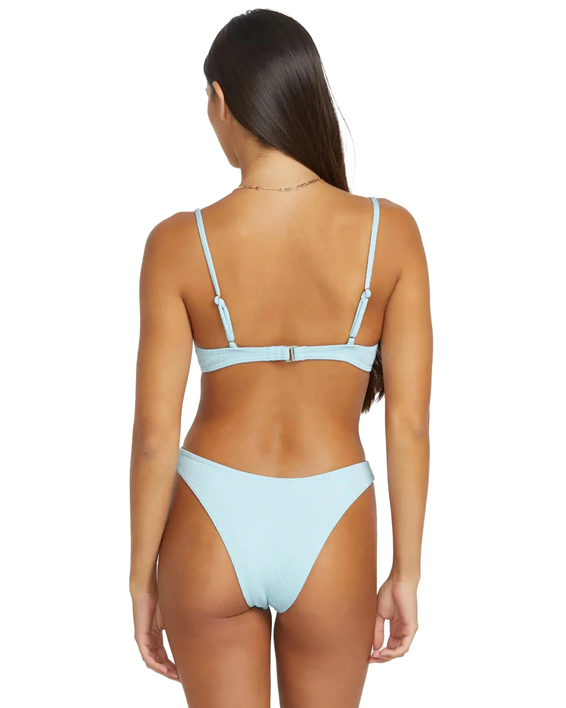 Pucker Up Scoop Crop Bikini Top - Cloud Blue - Image 2