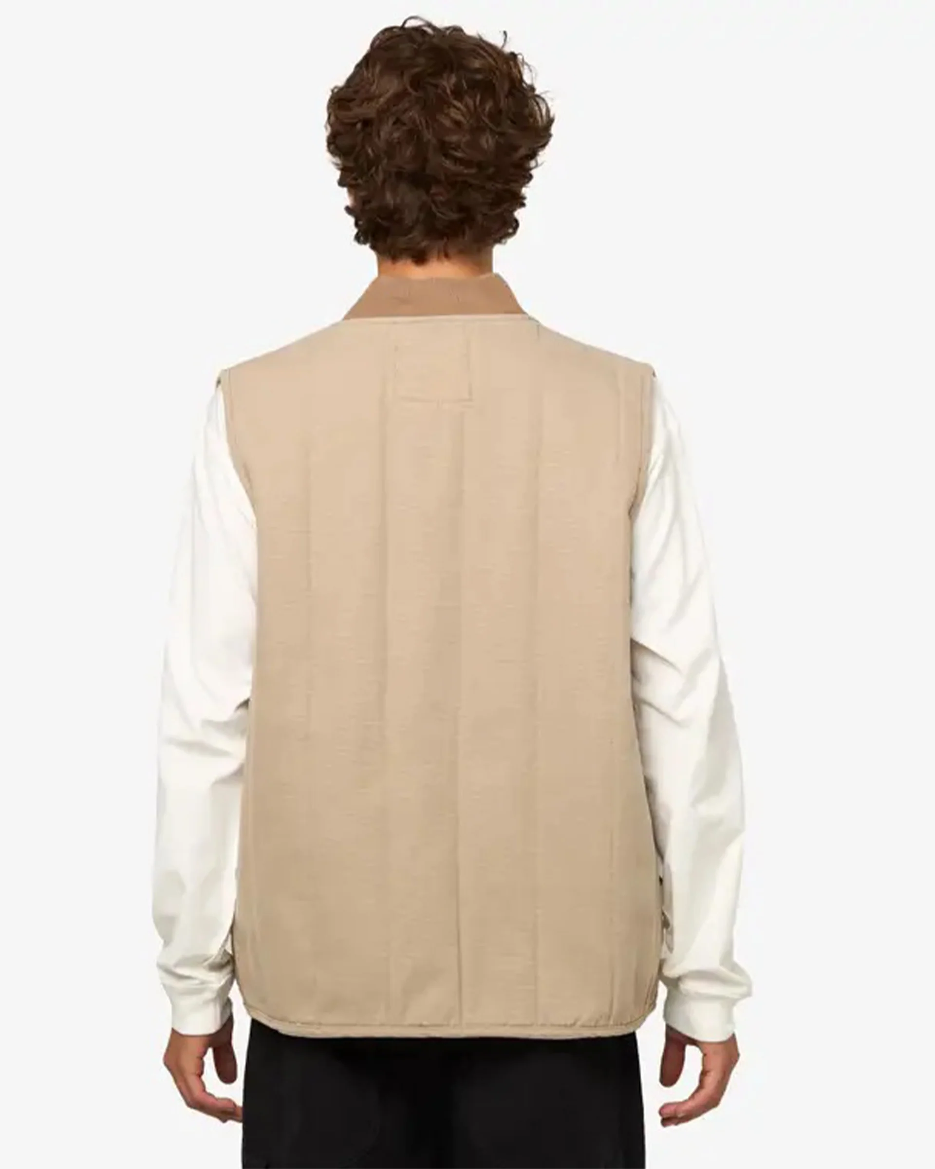 Quilted Vest - Beige - Image 3