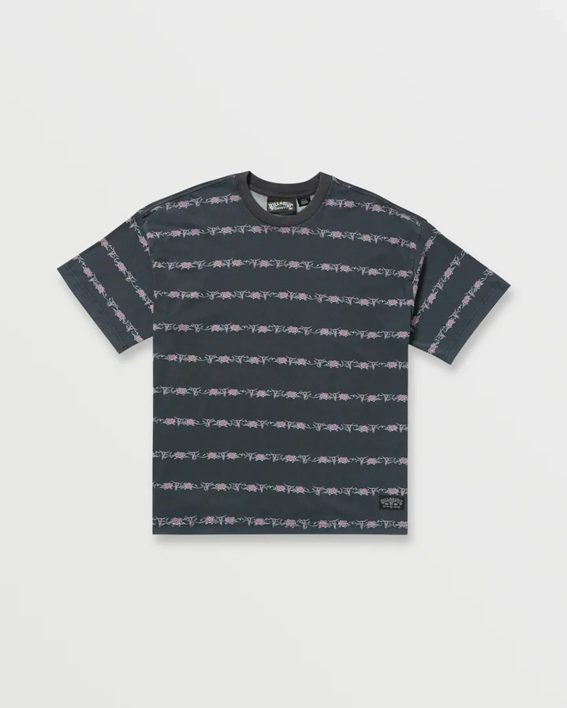 Raging Bull Stripe S/S T-Shirt - Washed Black - Image 3
