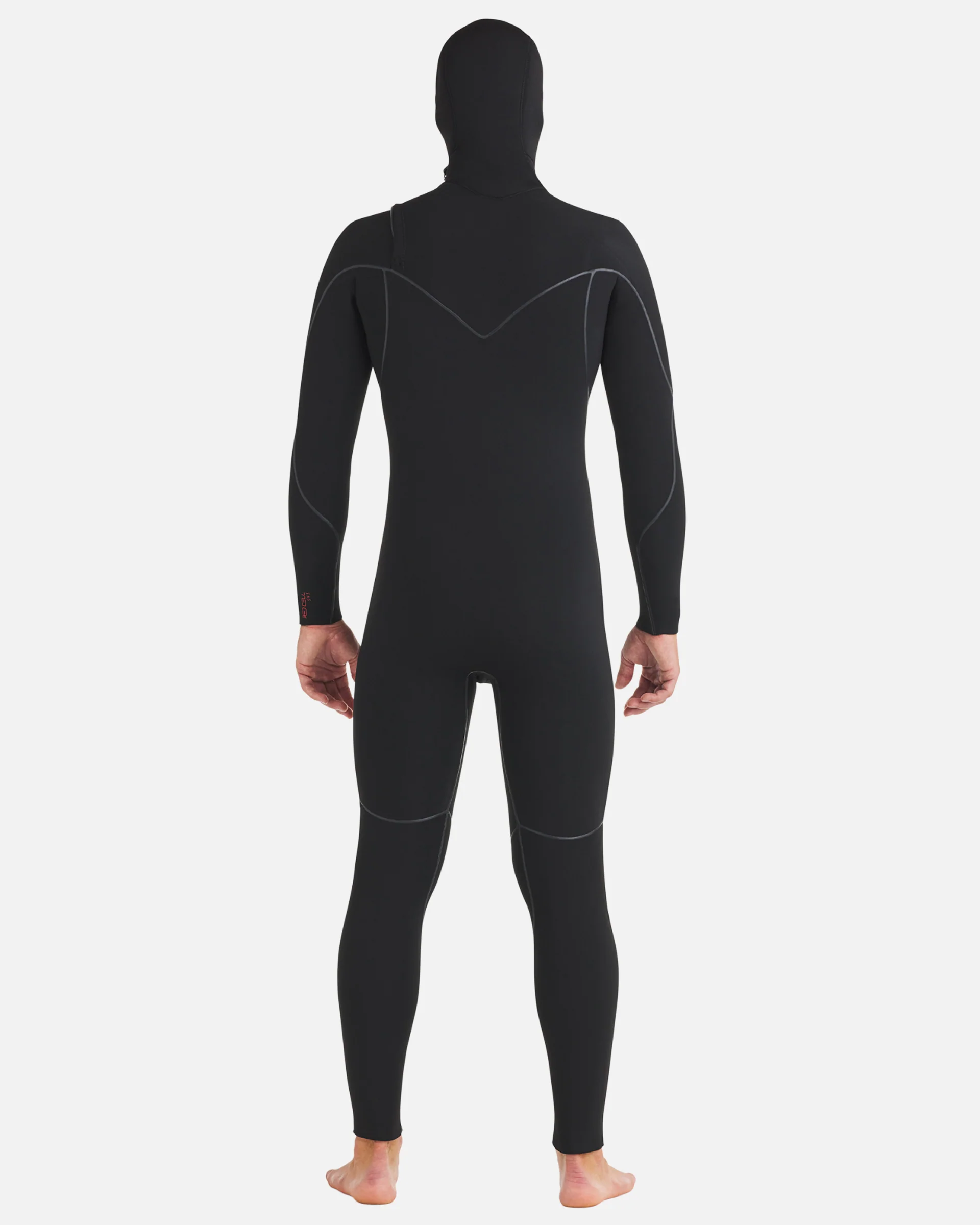 4/3mm Red Cell Hooded Chest-Zip Fullsuit - Black - Image 2