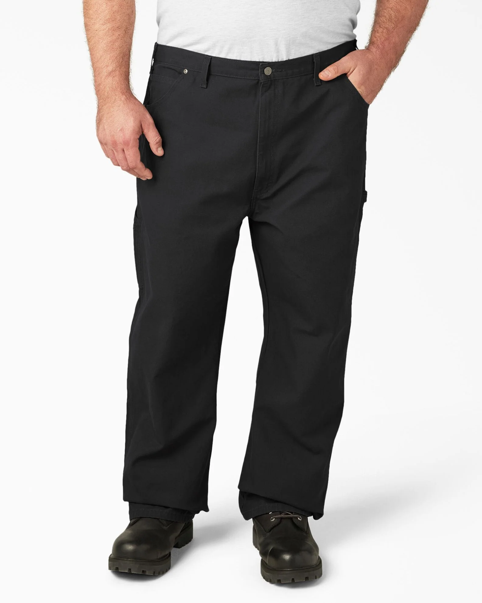 Relaxed Fit Heavyweight Duck Carpenter Pants - Rinsed Black - Image 4
