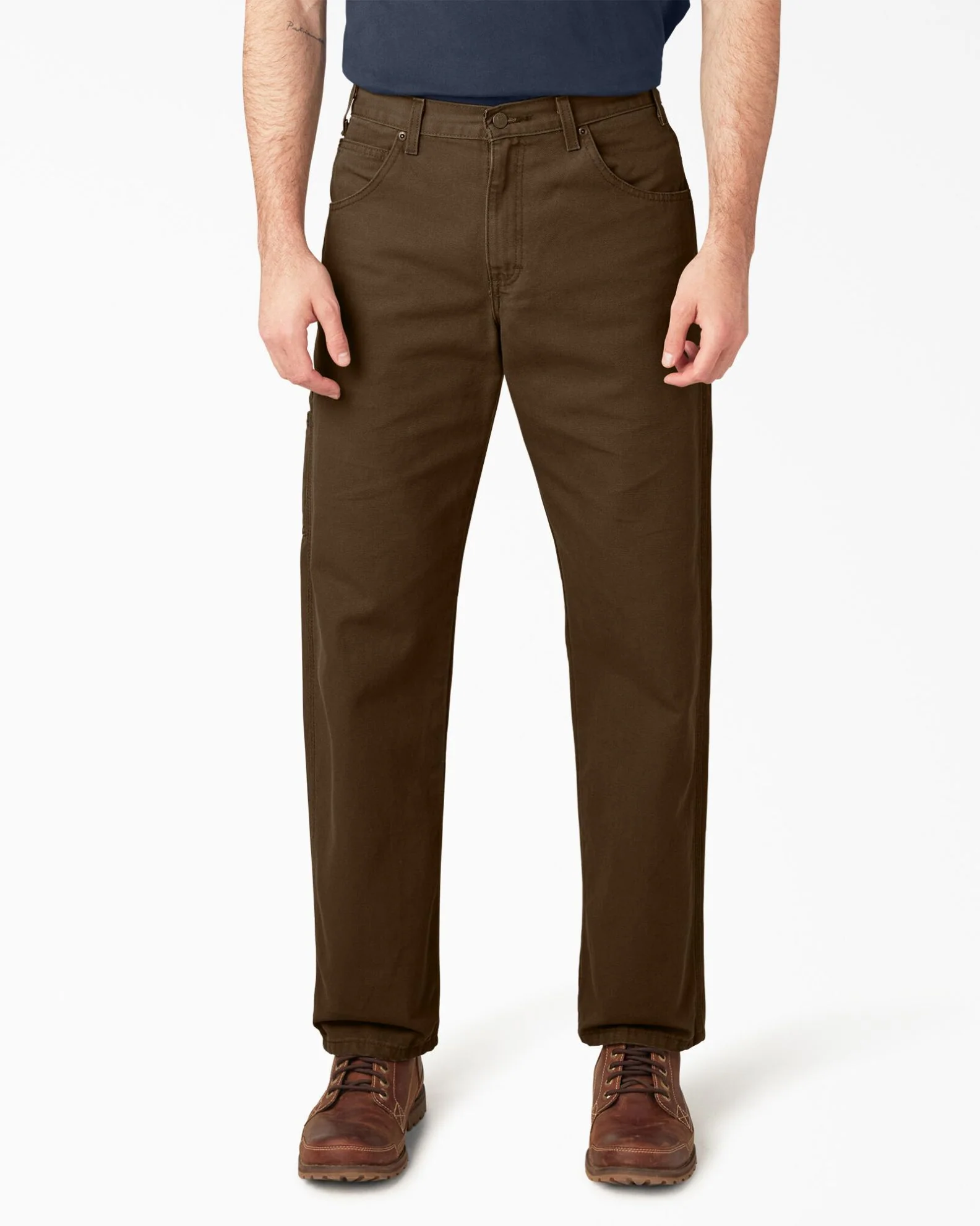 Relaxed Fit Heavyweight Duck Carpenter Pants - Rinsed Timber Brown