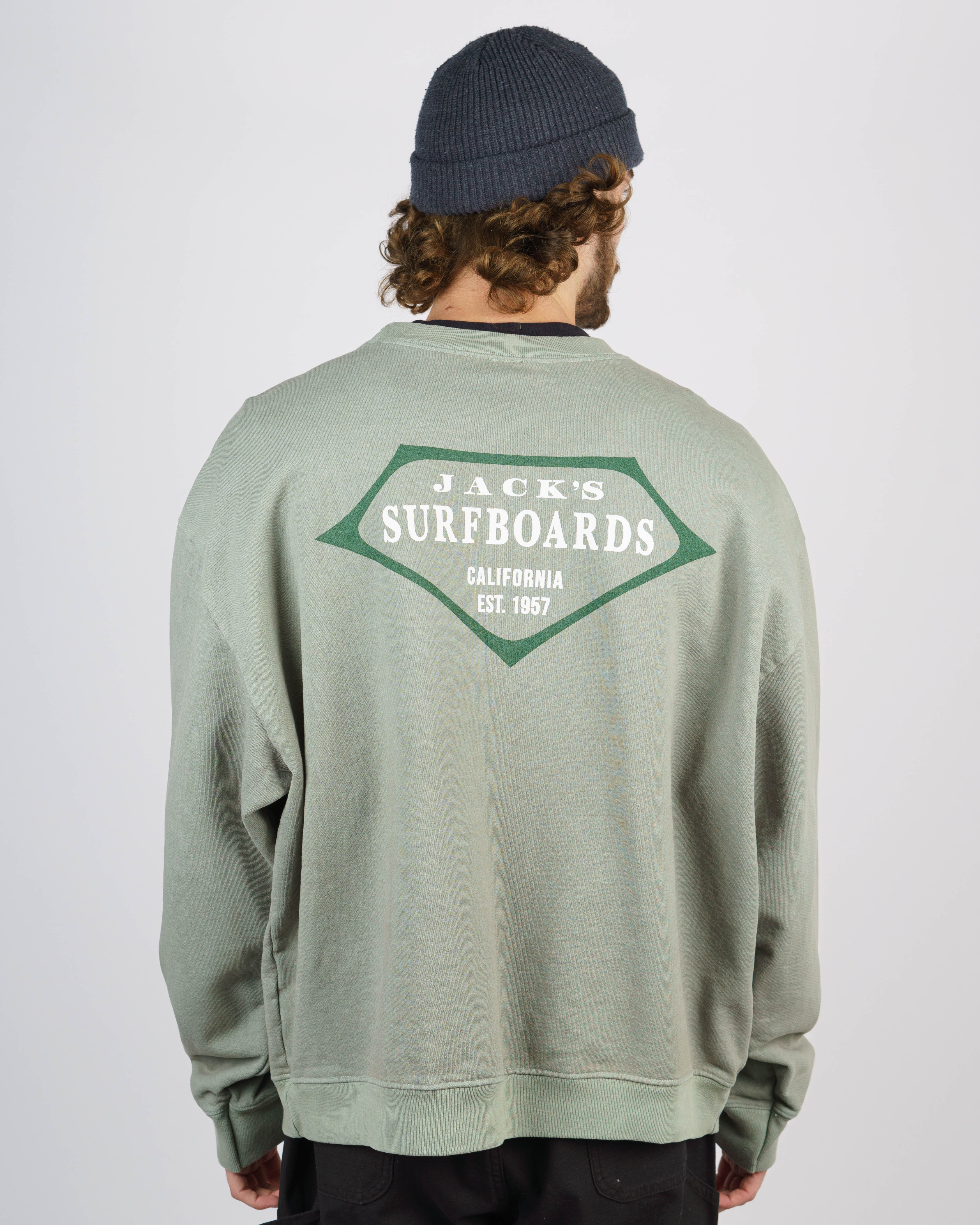 Retro Lam Heavyweight Crewneck - Sage