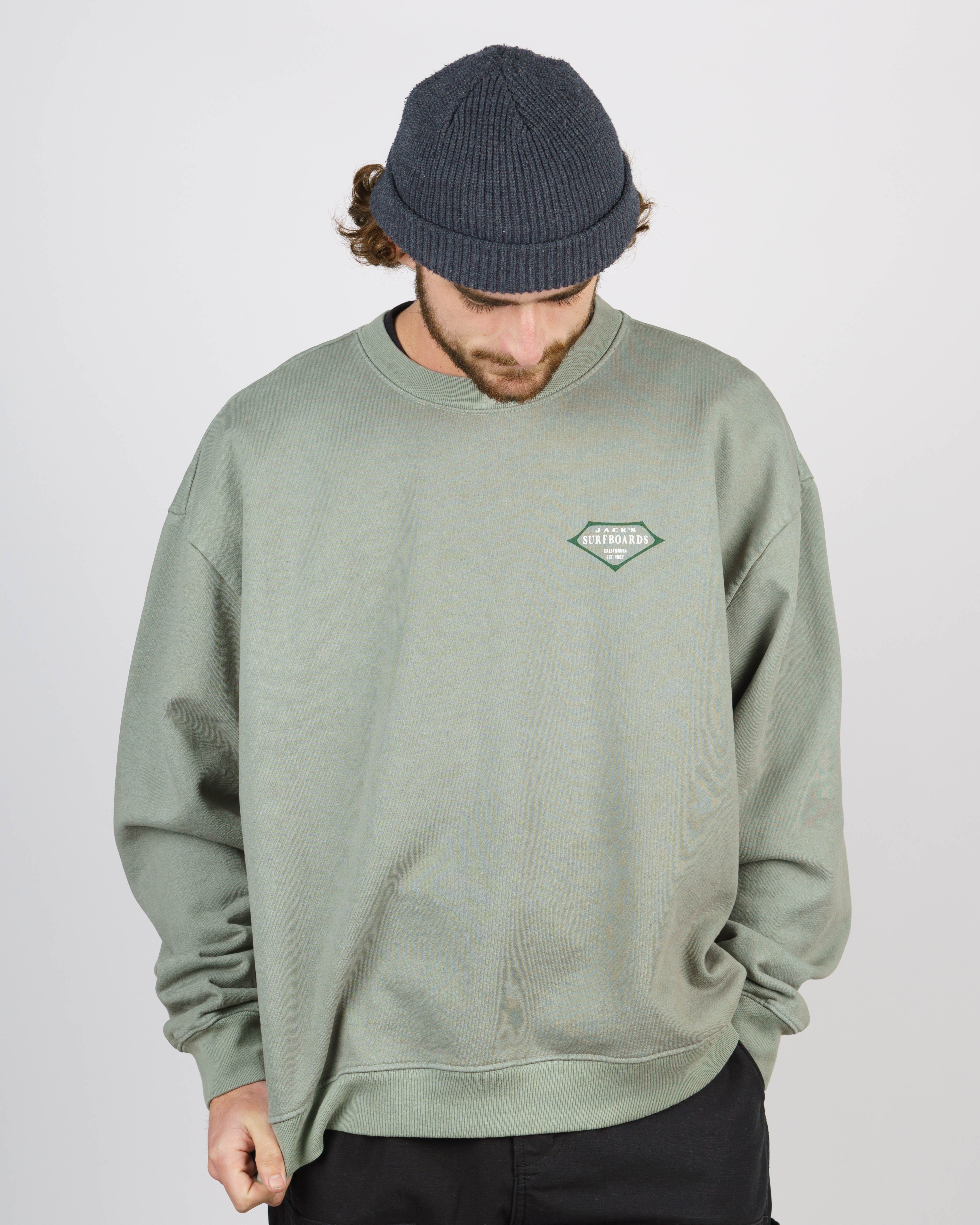 Retro Lam Heavyweight Crewneck - Sage - Image 2