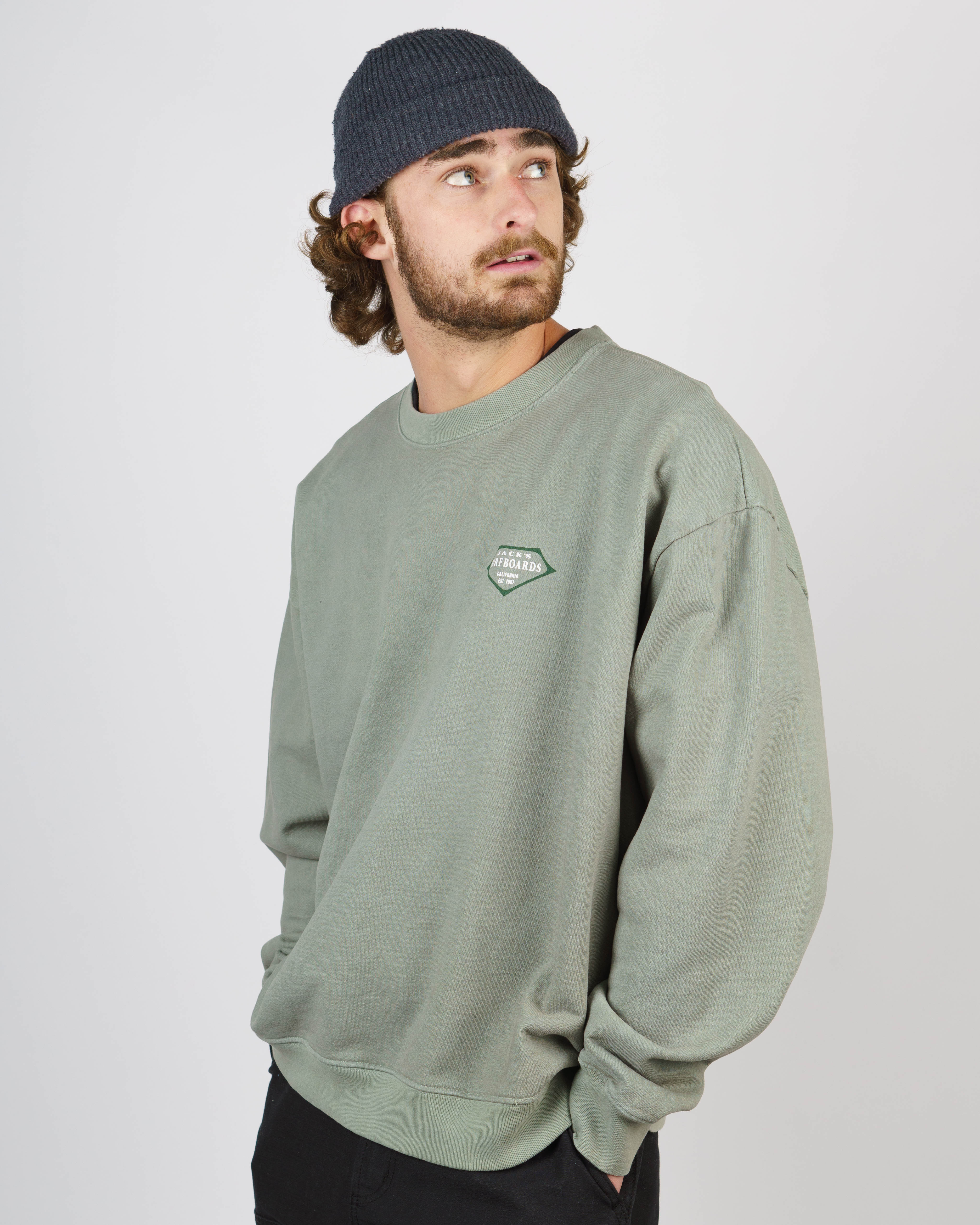 Retro Lam Heavyweight Crewneck - Sage - Image 3