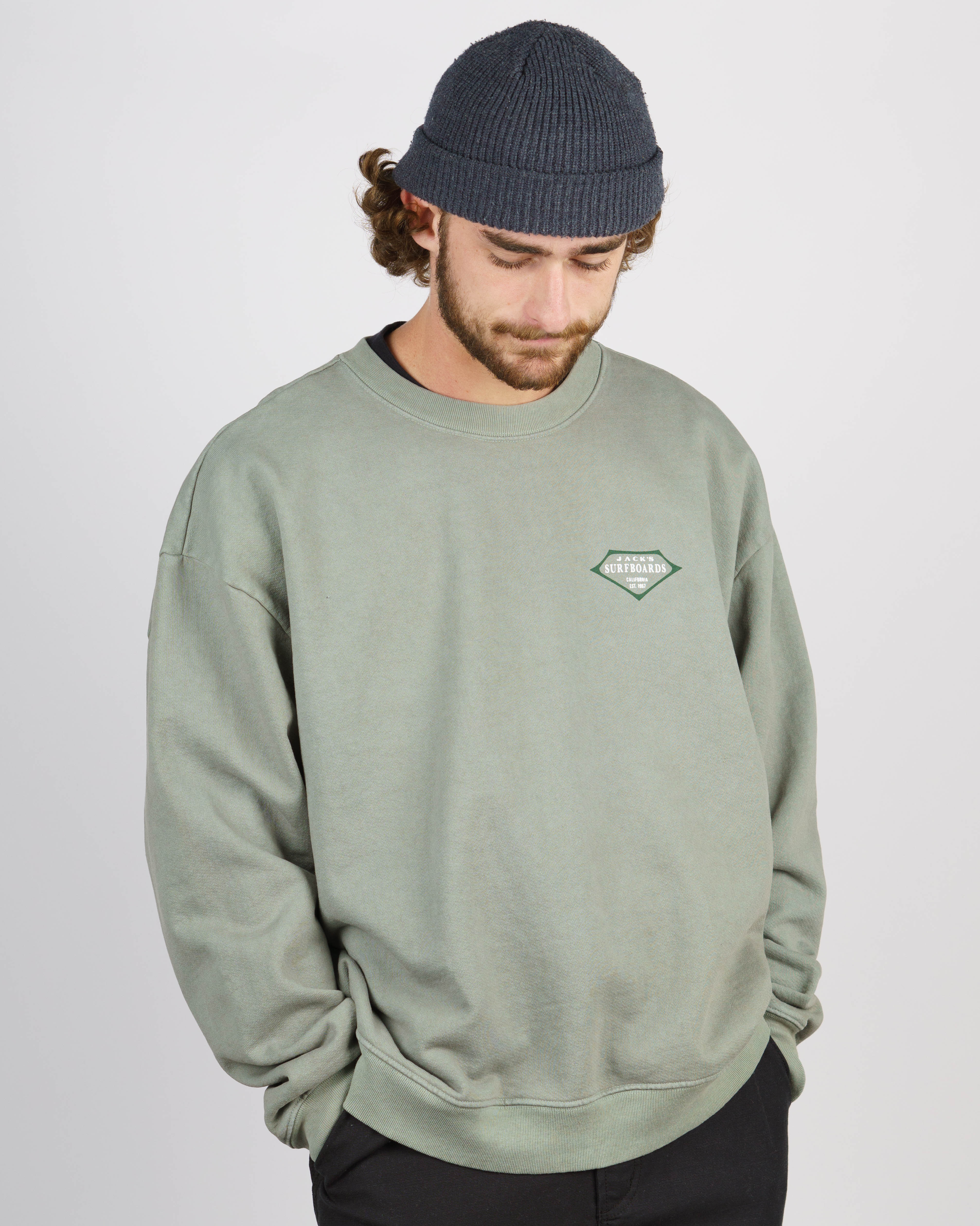 Retro Lam Heavyweight Crewneck - Sage - Image 4