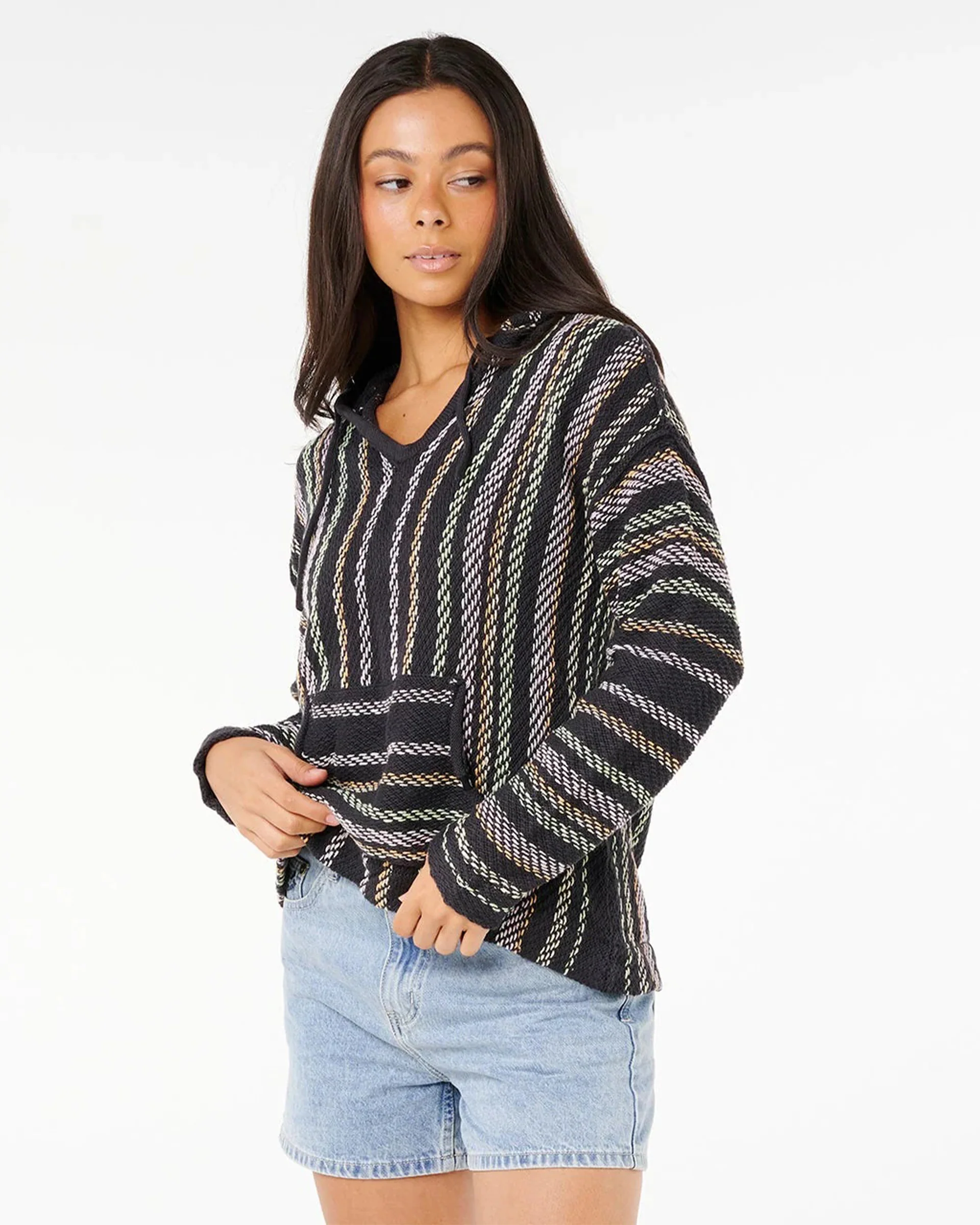 Revival Knit Poncho - Washed Black - Image 2