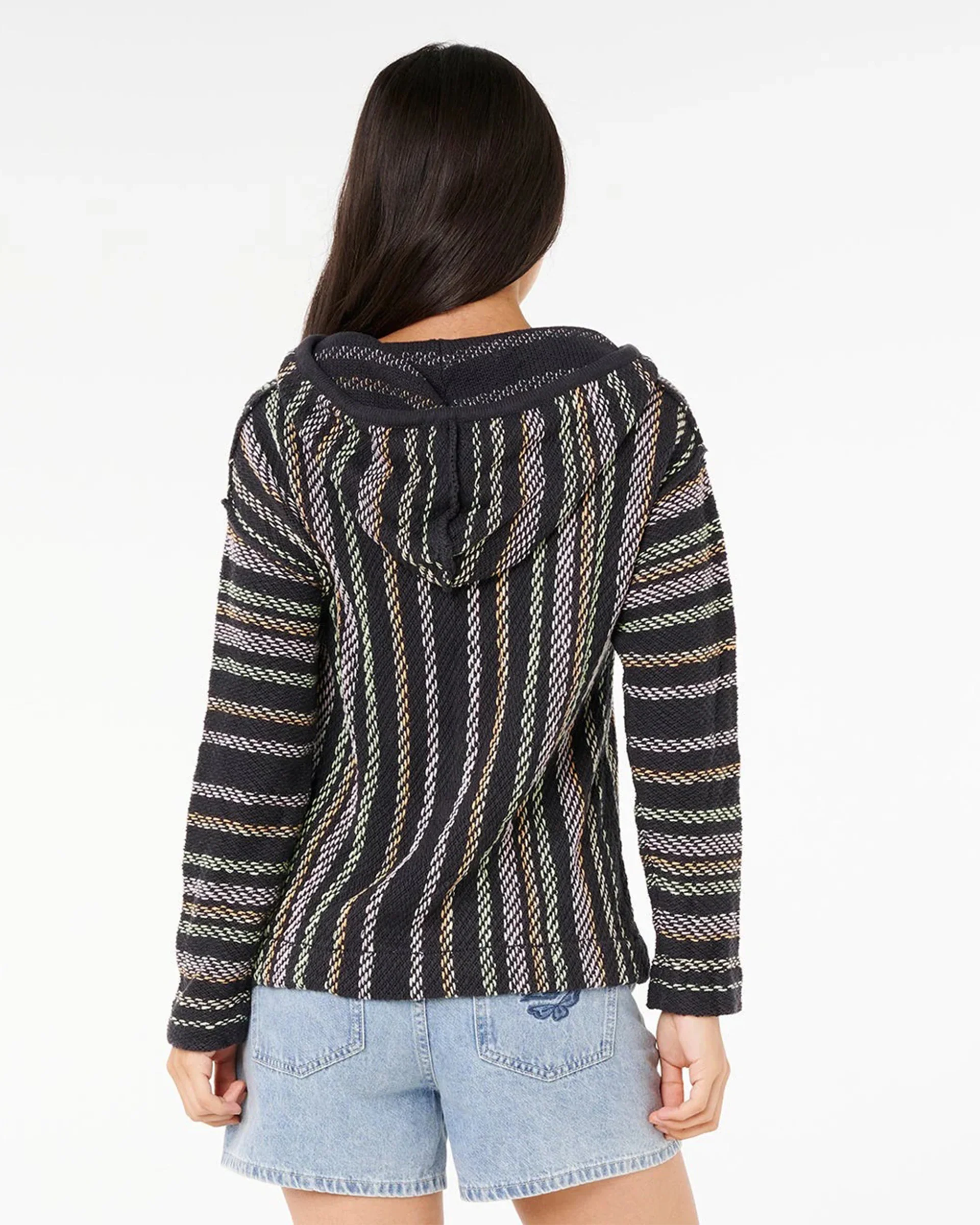 Revival Knit Poncho - Washed Black - Image 3