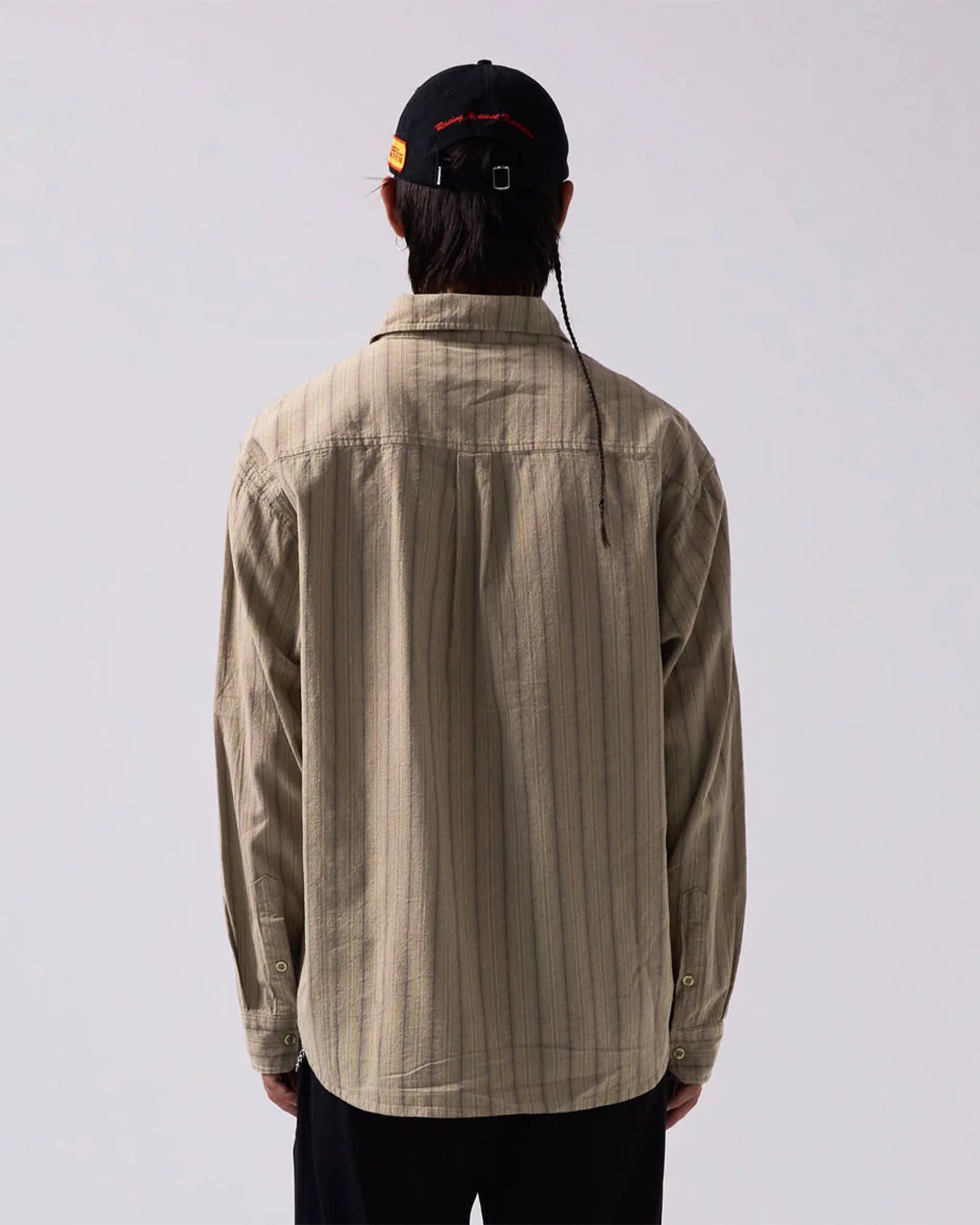 Reynolds Striped L/S Shirt - Moss - Image 2