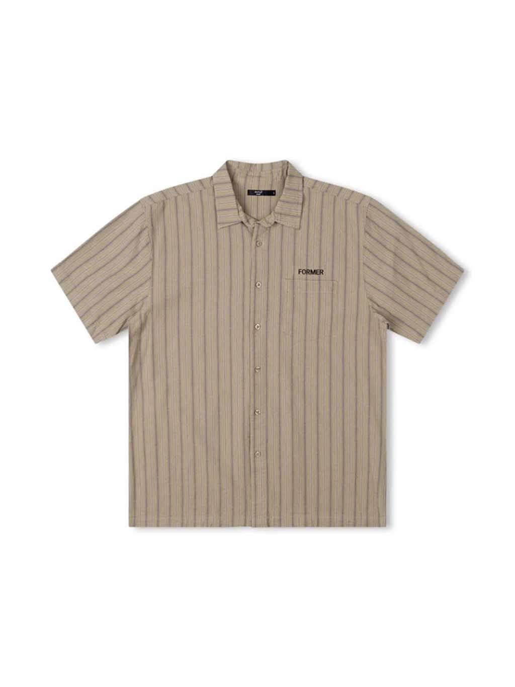 Reynolds Striped S/S Shirt - Moss - Image 3