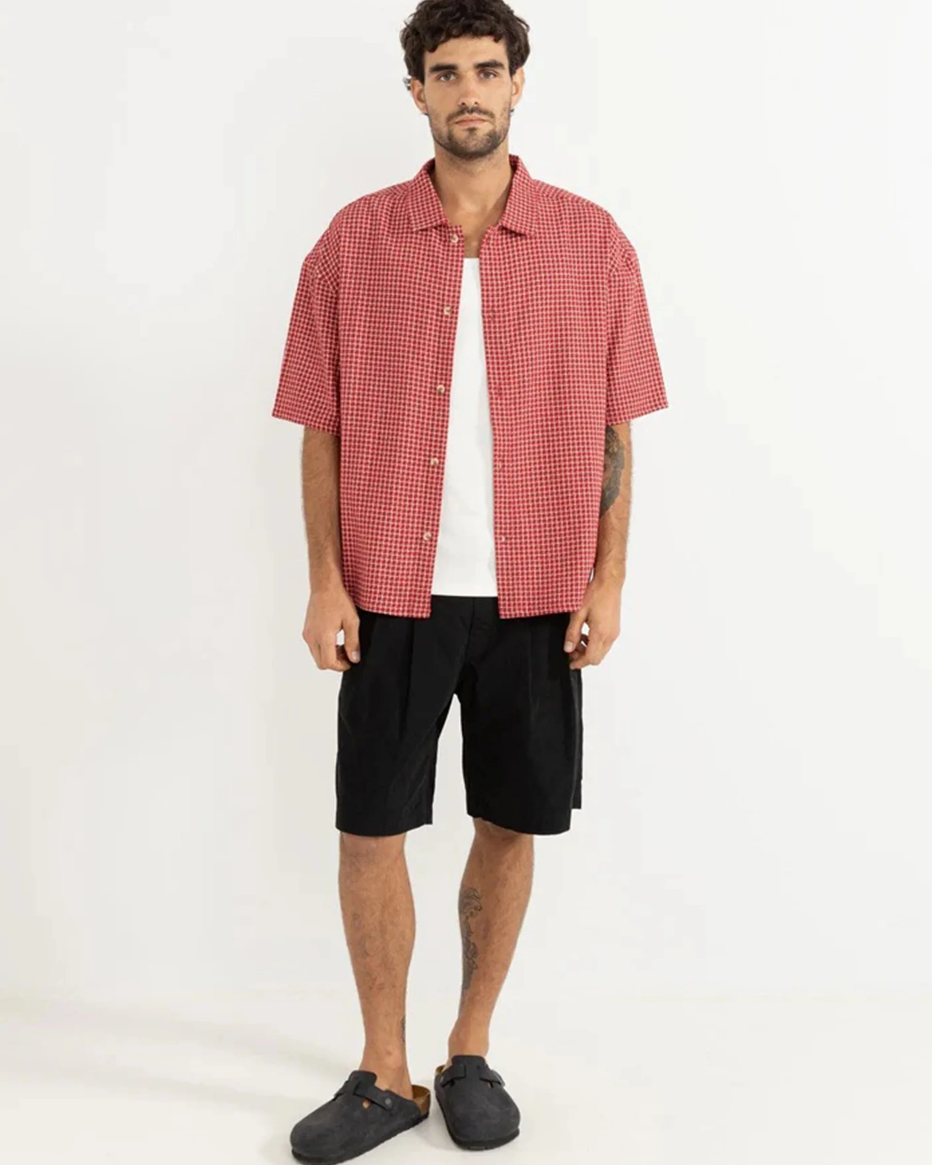 Rowen Check S/S Shirt - Red - Image 5