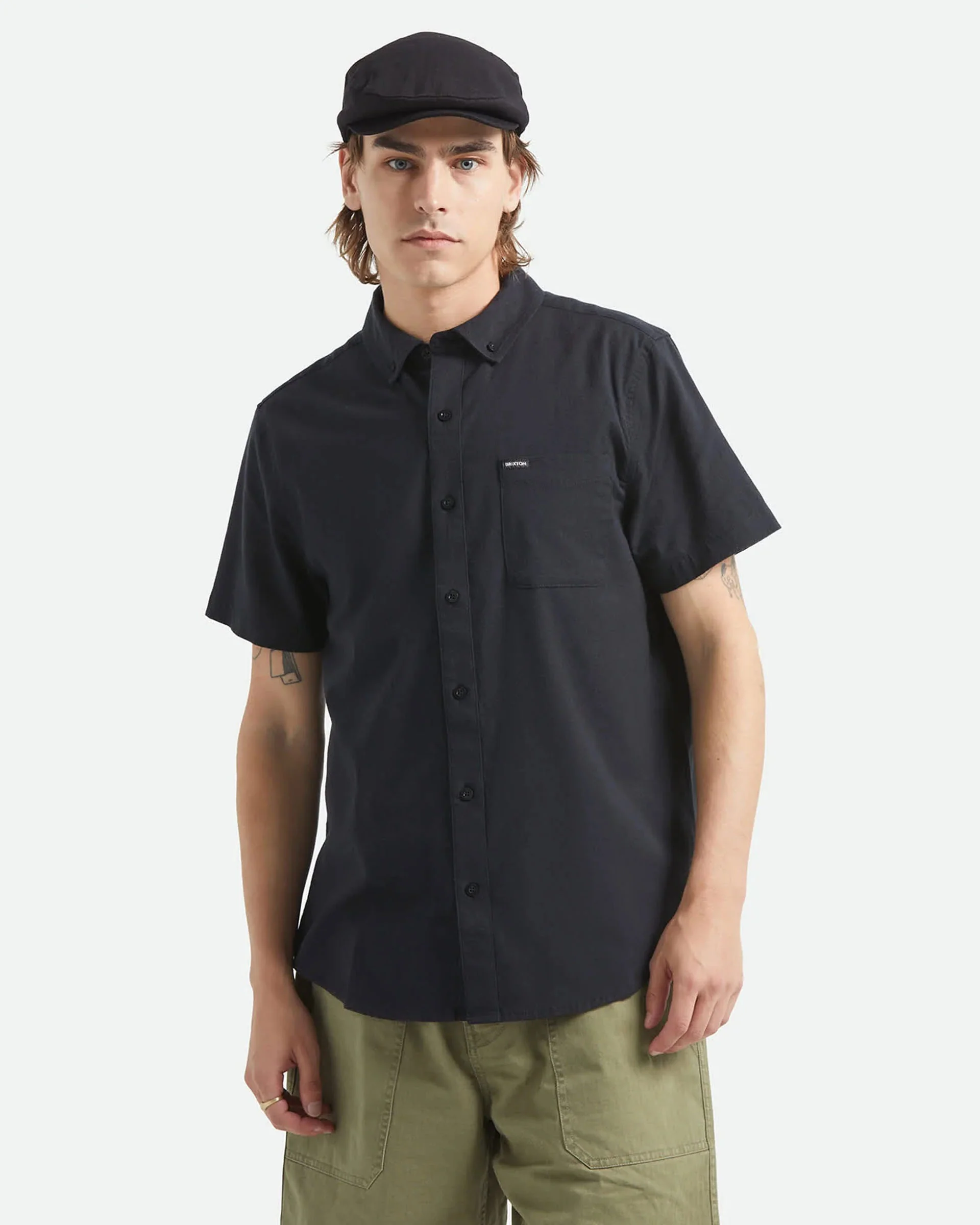 Sanford Oxford S/S Shirt - Black - Image 2
