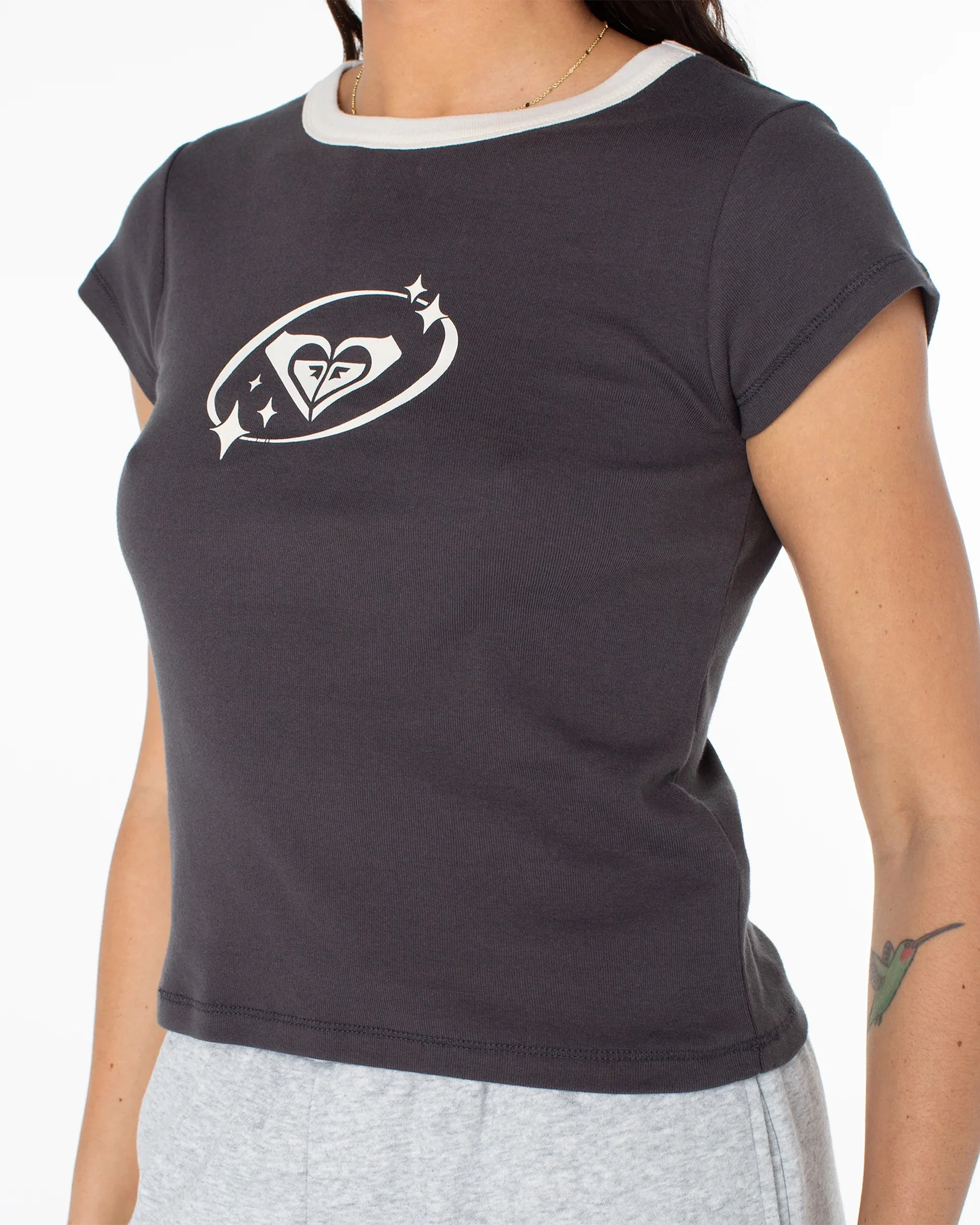 Saturn Classic 90's Baby Tee - Phantom - Image 3