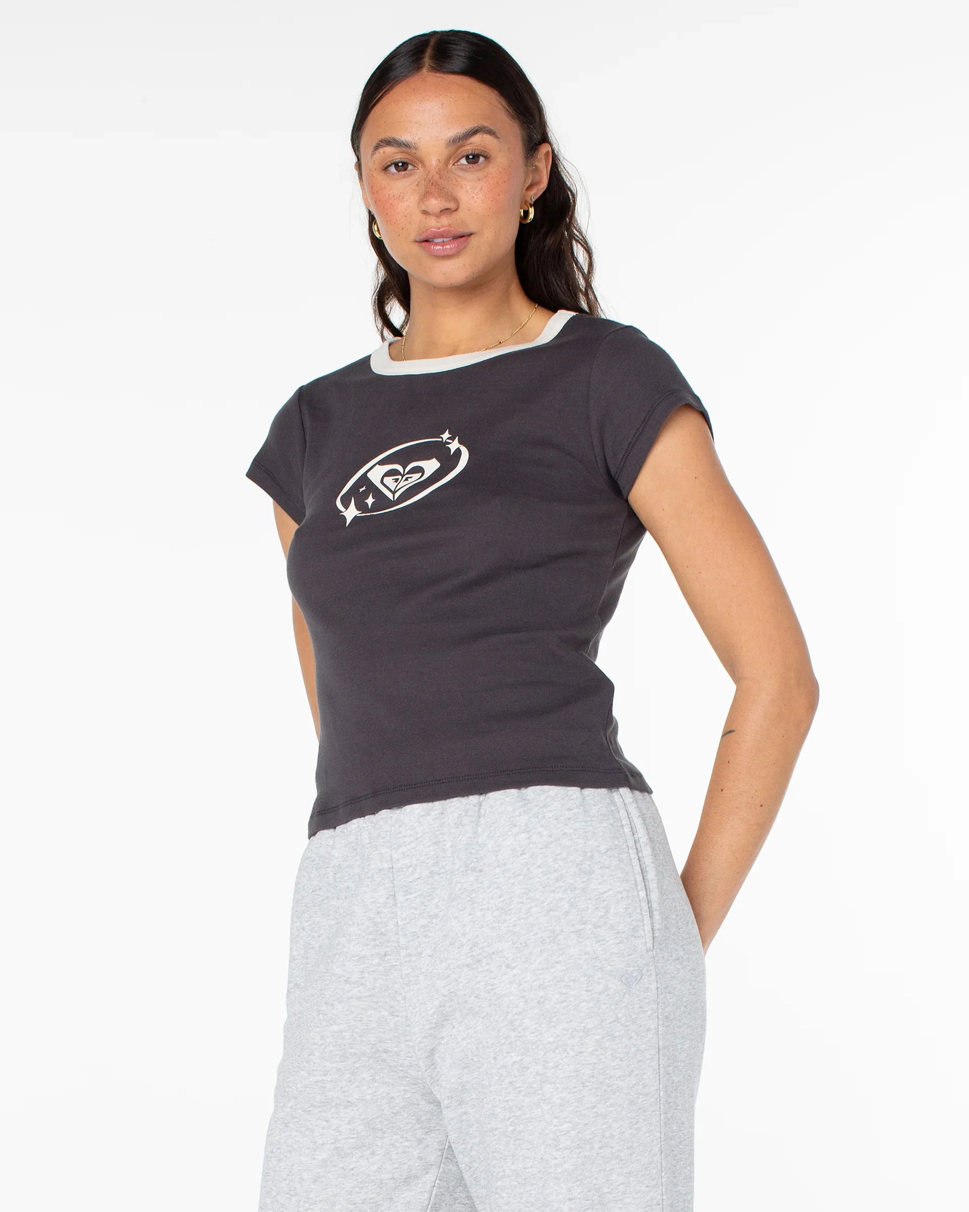 Saturn Classic 90's Baby Tee - Phantom - Image 4