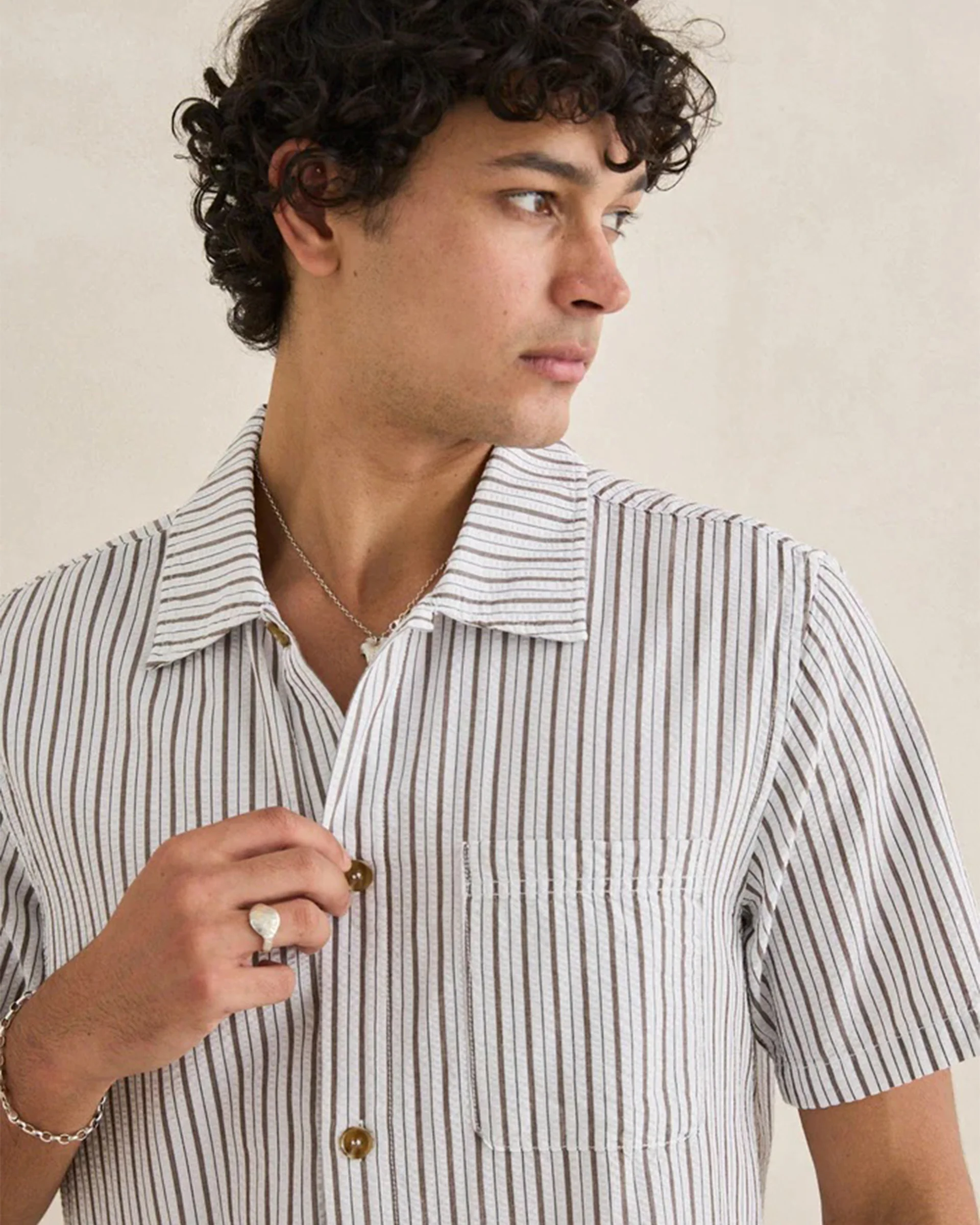 Seersucker Stripe S/S Shirt - Cedar - Image 8