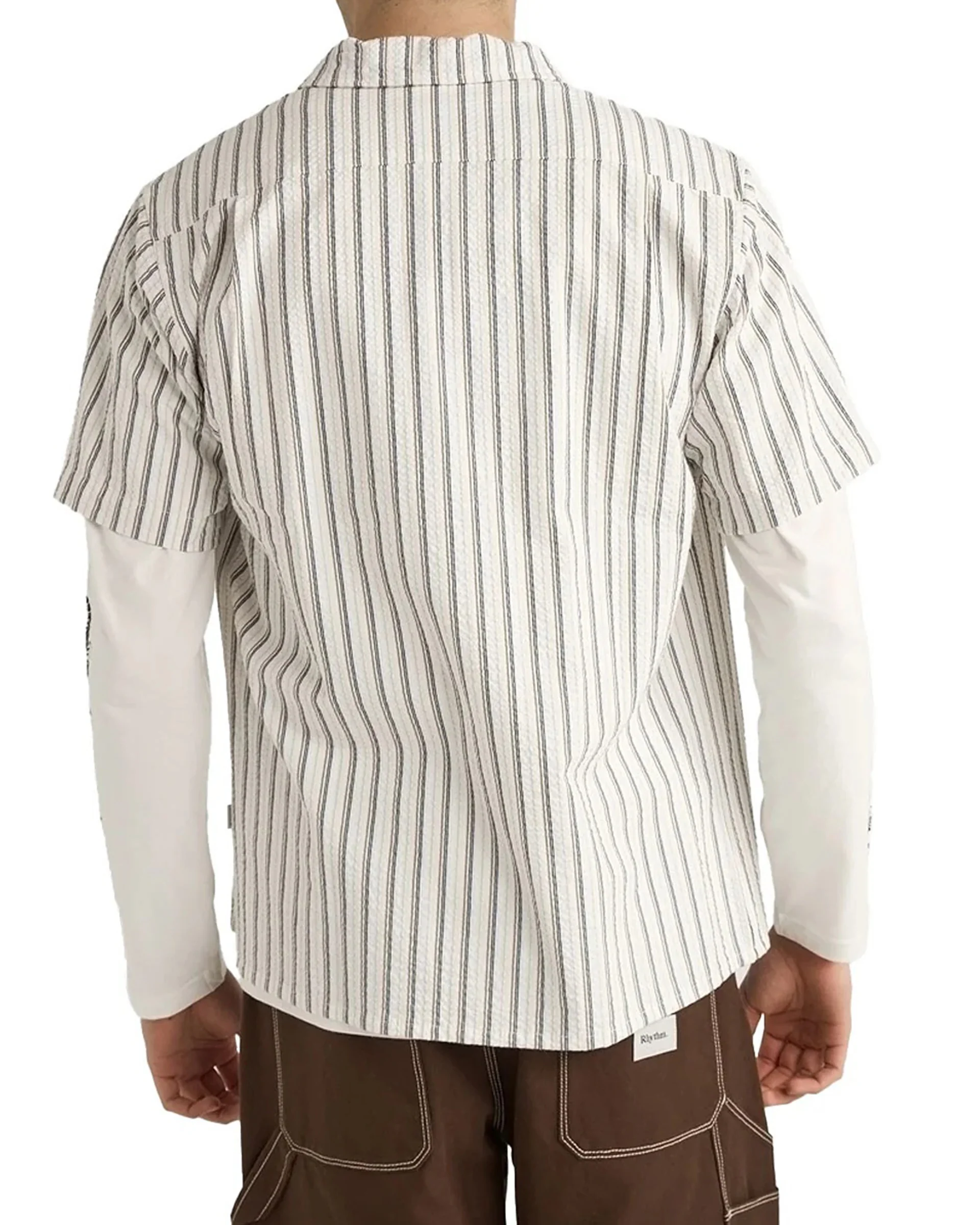 Seersucker Stripe S/S Shirt - White - Image 2
