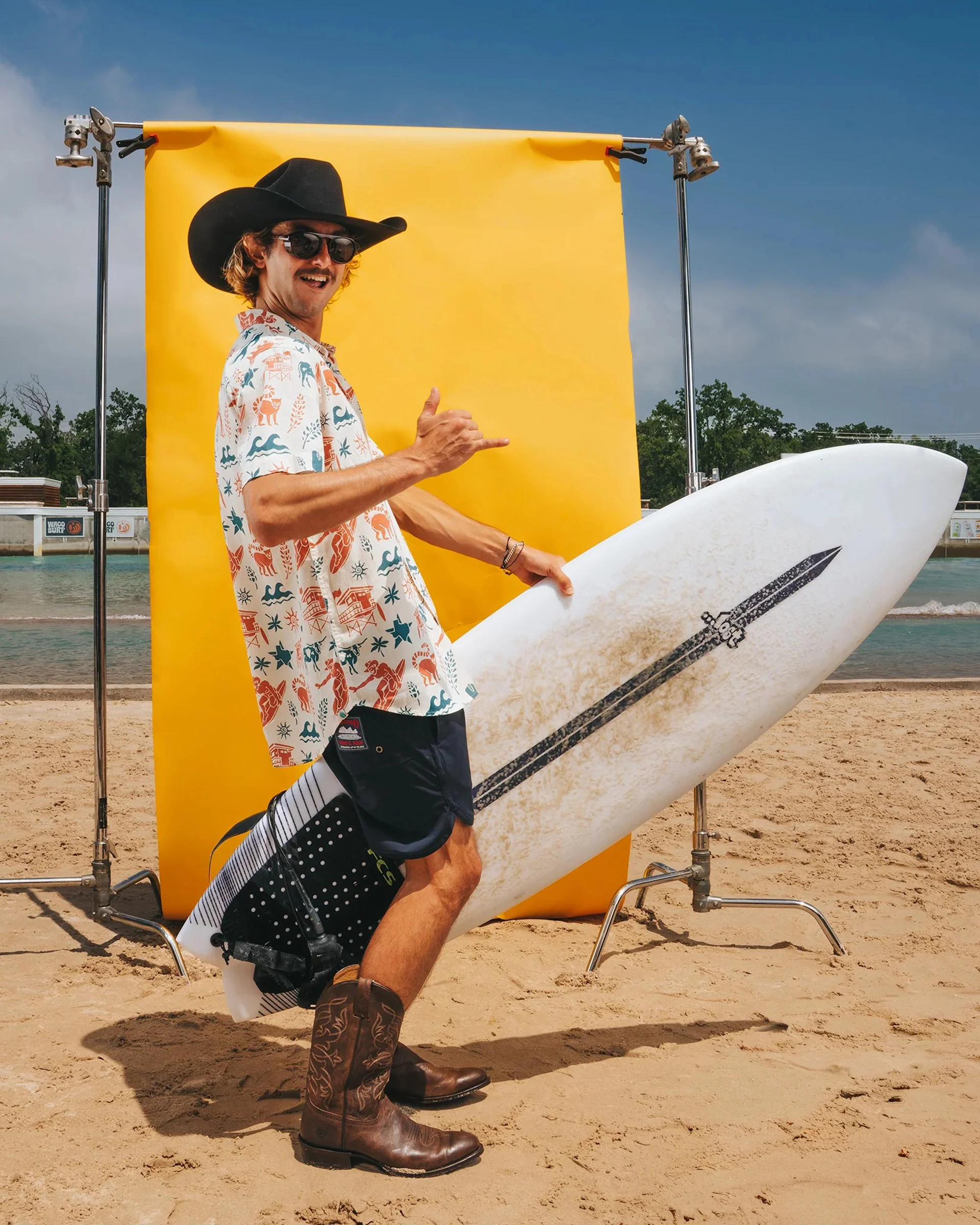 Sendero x Waco Surf City Slicker S/S Shirt - Texas Surf - Image 3