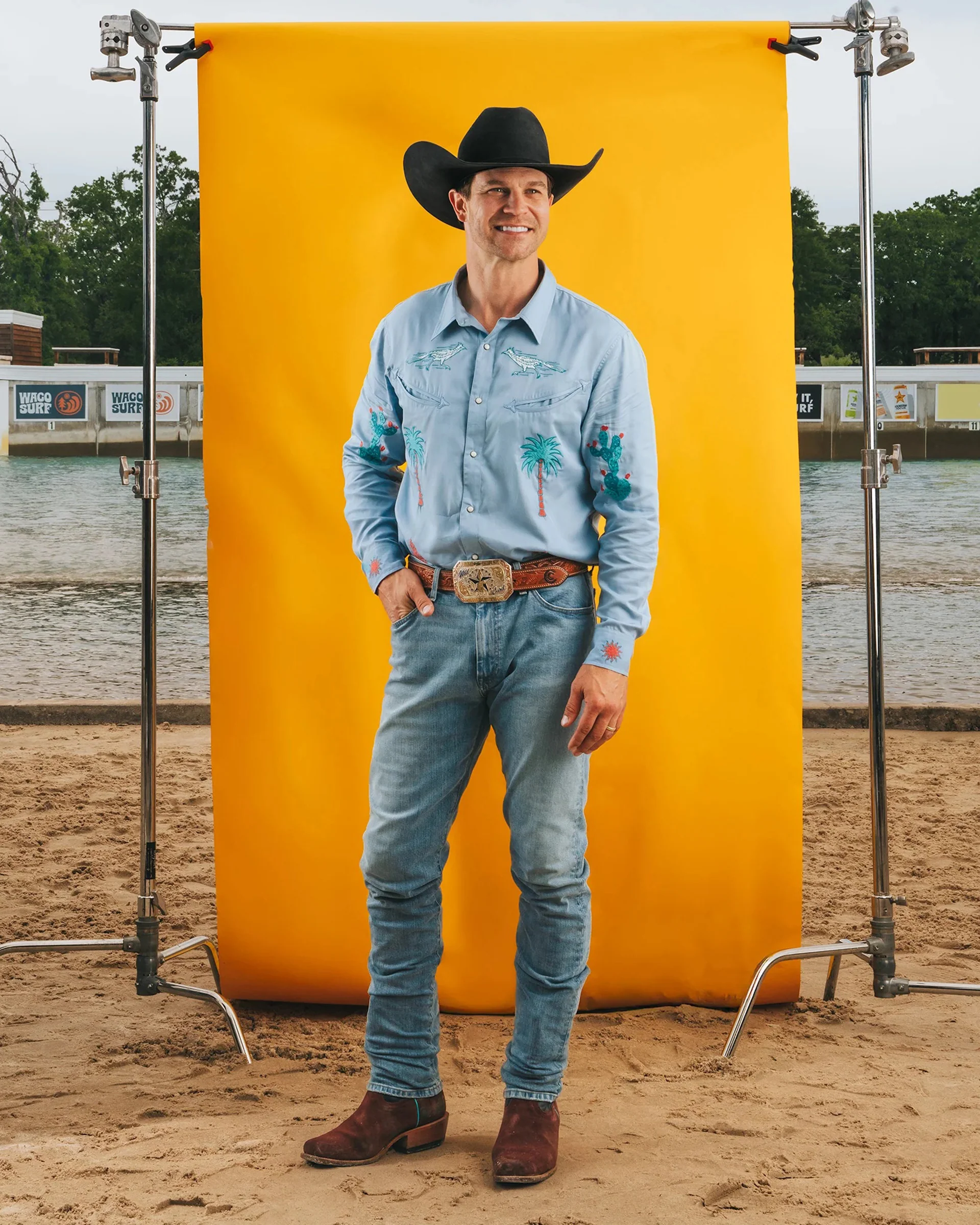Sendero x Waco Surf Embroidered Pearl Snap L/S Shirt - Ranch and Reef - Image 3