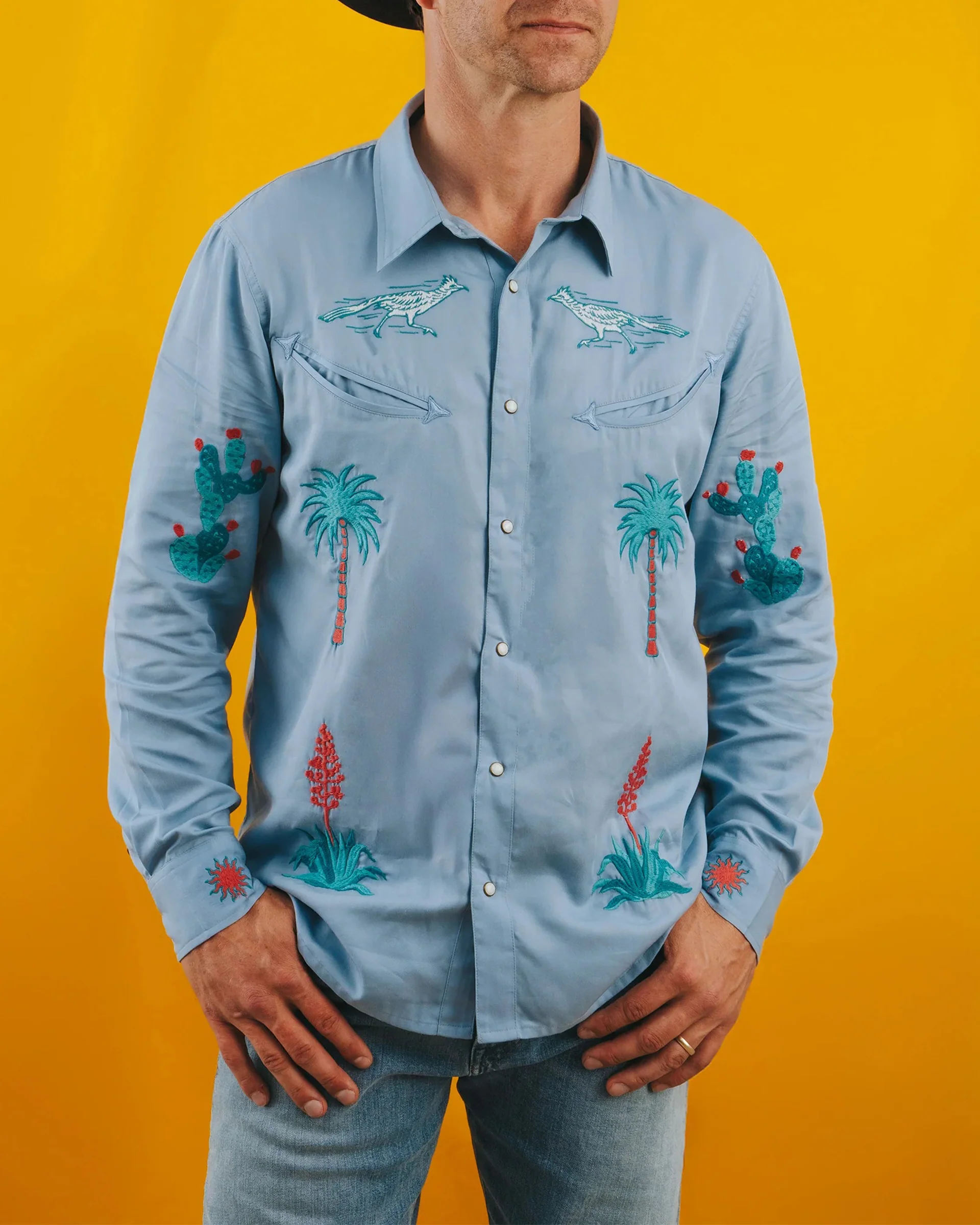 Sendero x Waco Surf Embroidered Pearl Snap L/S Shirt - Ranch and Reef - Image 4