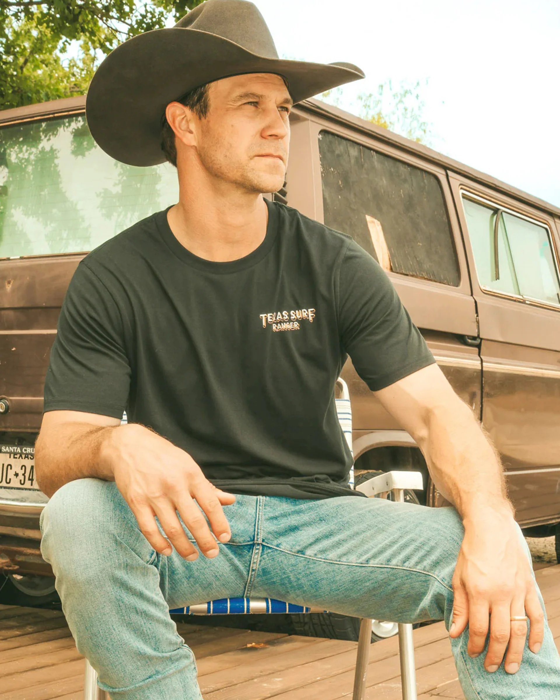 Sendero x Waco Surf Texas Surf Ranger S/S T-Shirt - Black - Image 6