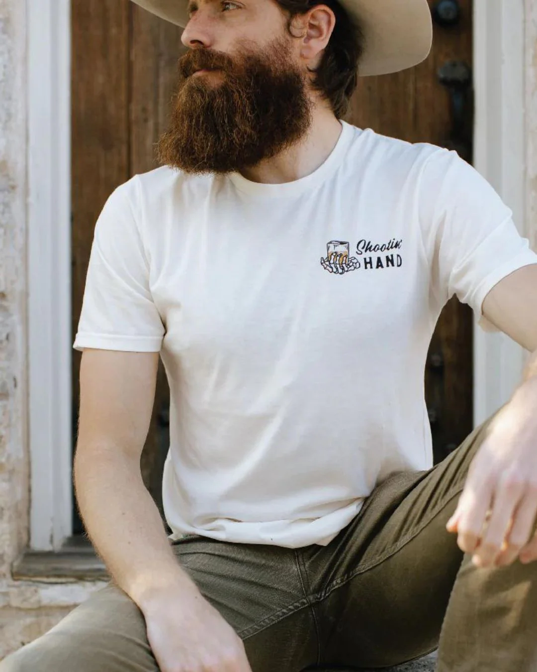 Shootin' Hand T-Shirt - Vintage White - Image 4