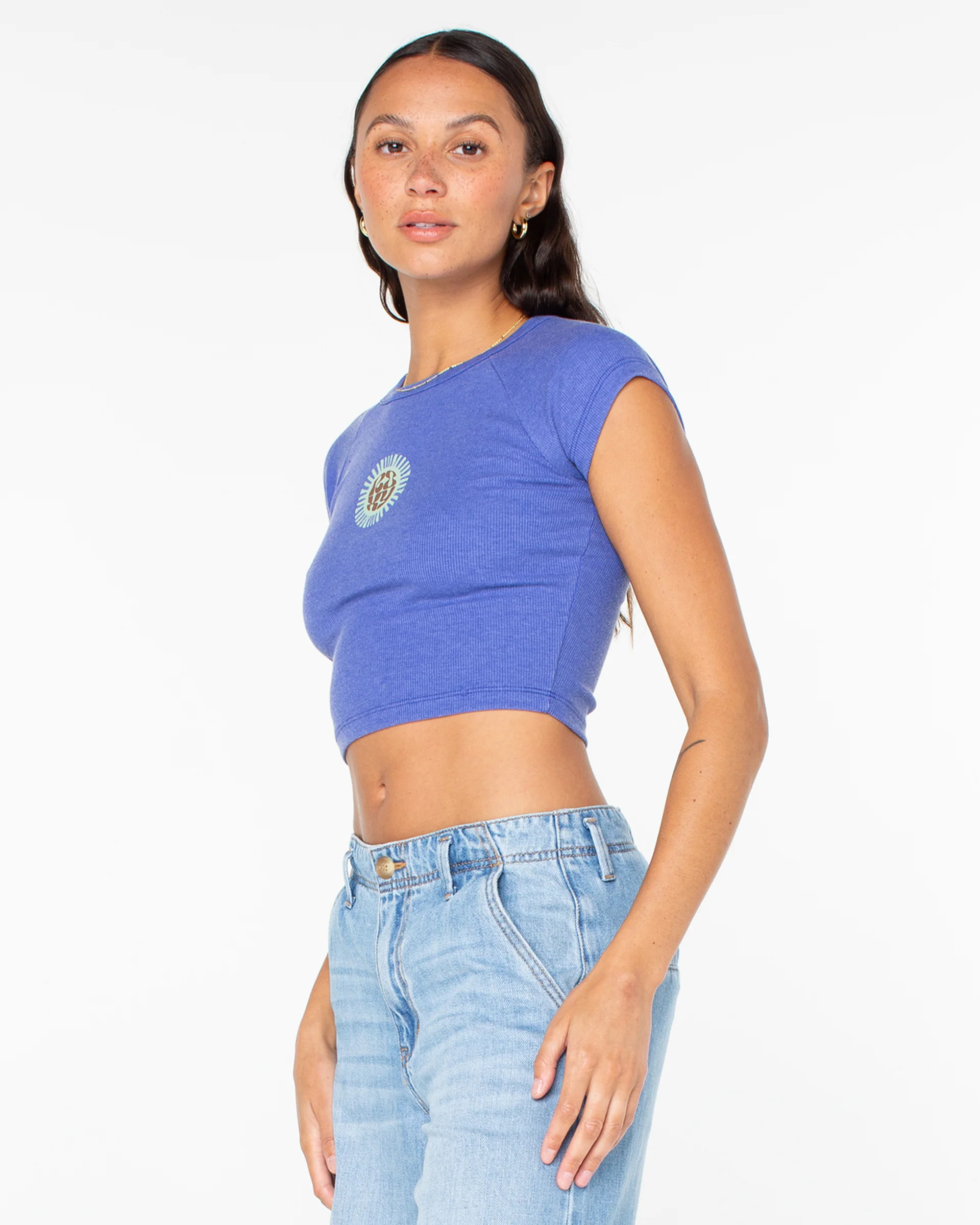 Slow Dive Cropped Tee - Mazzarine Blue Slow Dive - Image 5