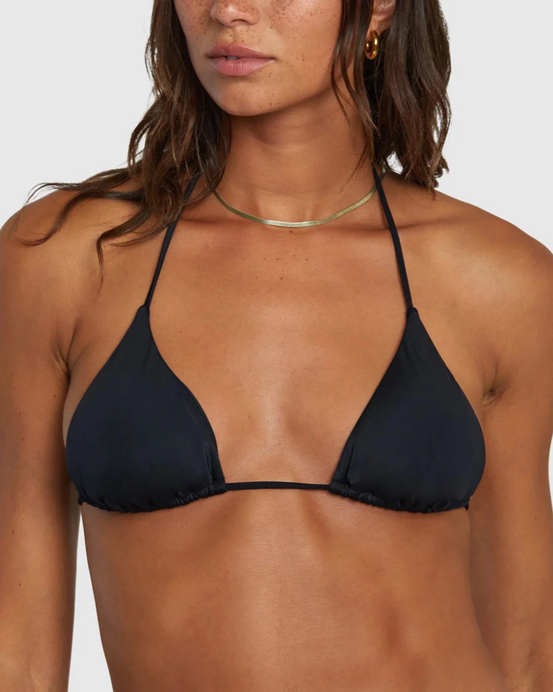 Solid Halter Triangle Bikini Top - RVCA Black - Image 4