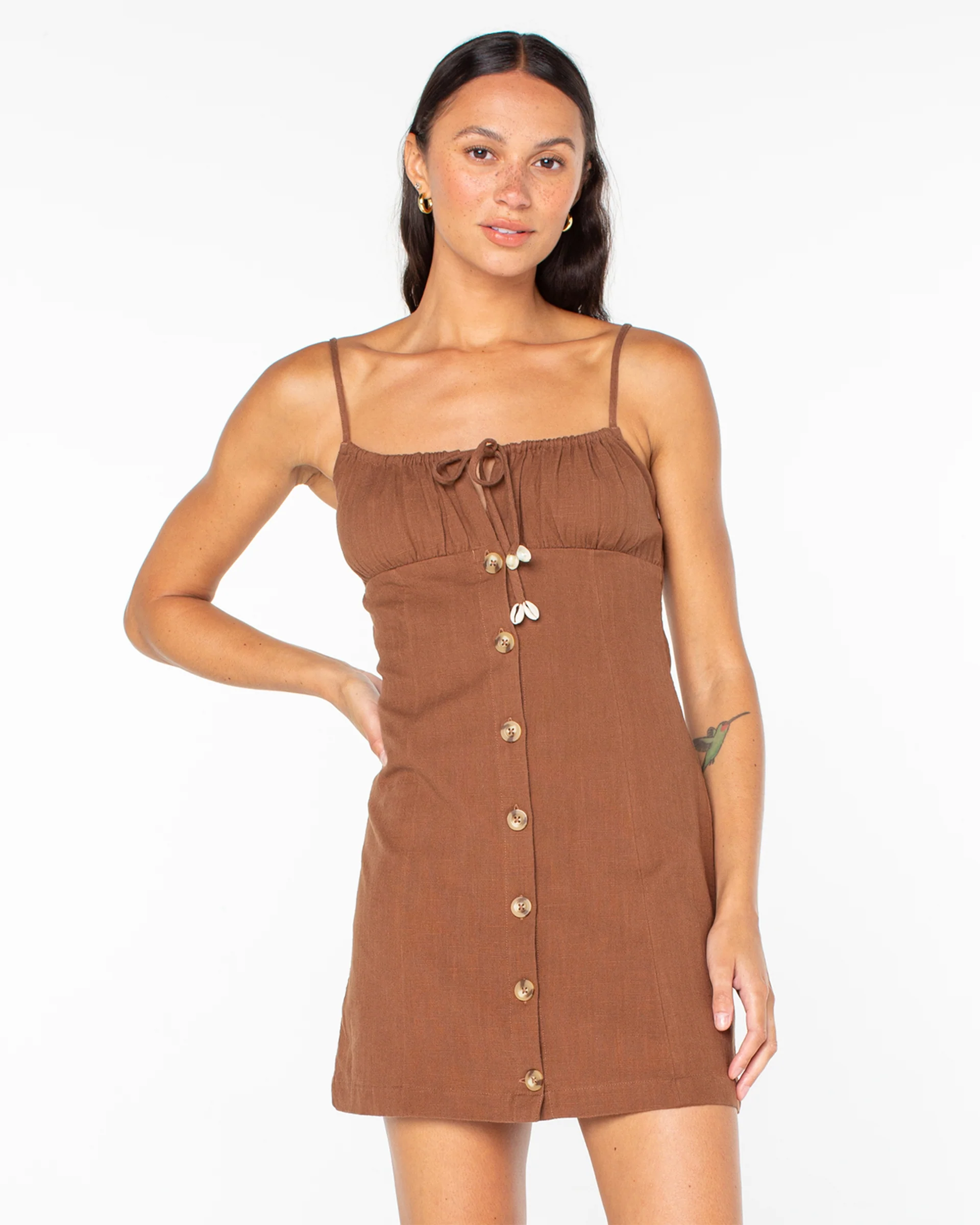 Somewhere Sunny Dress - Brown - Image 5
