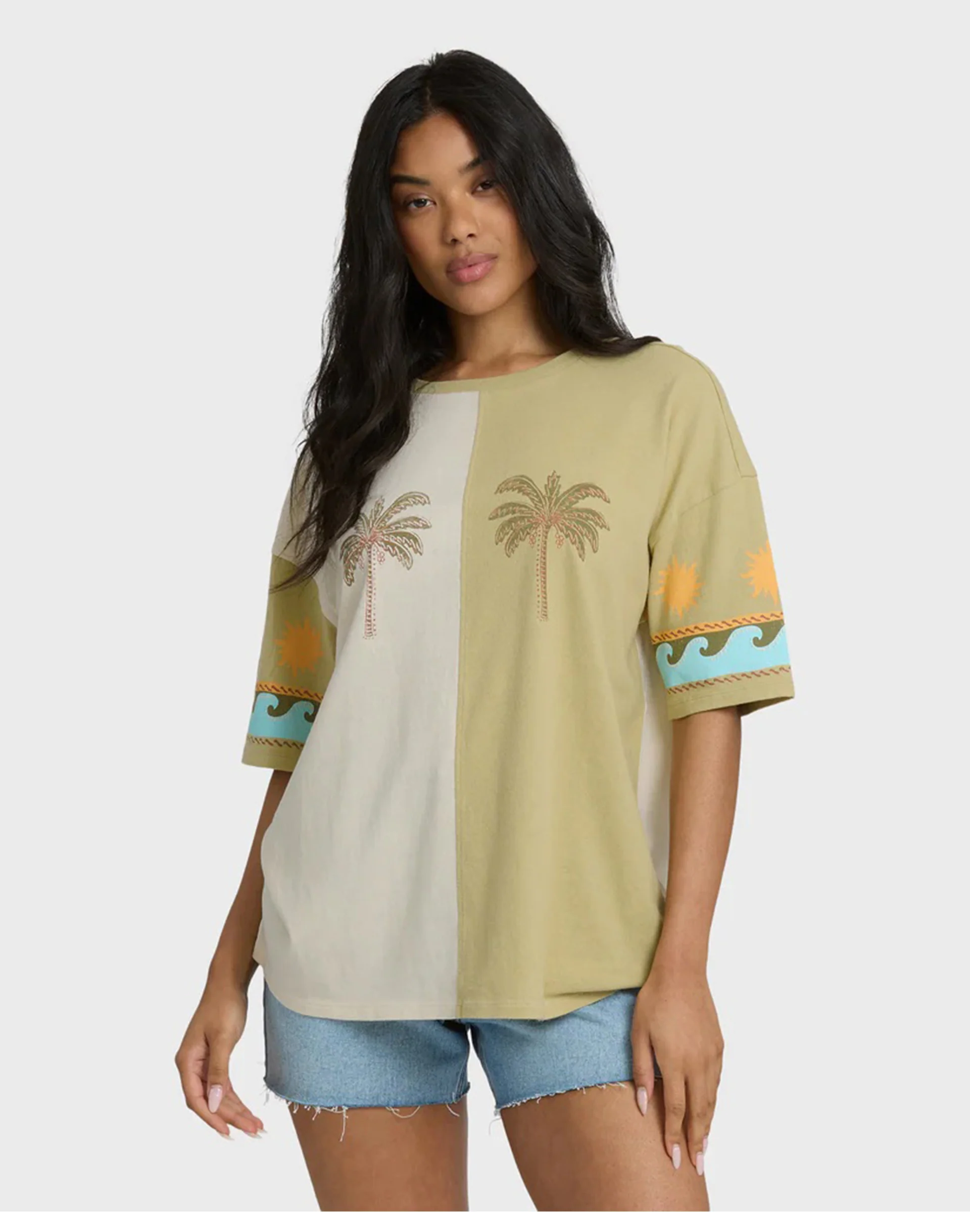 Split Palm S/S T-Shirt - White Cap - Image 3