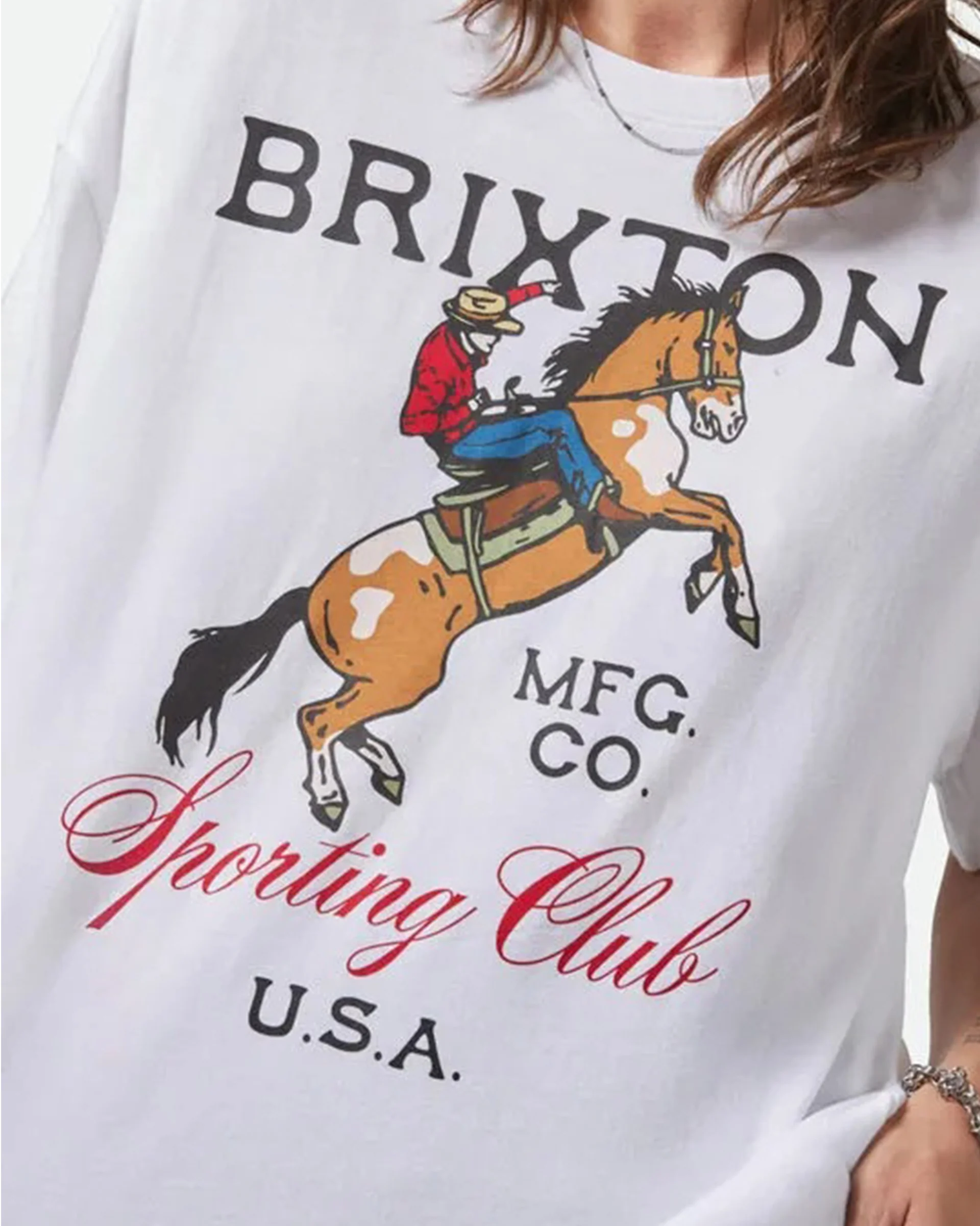 Sporting Club Oversized Boyfriend T-Shirt - White - Image 3