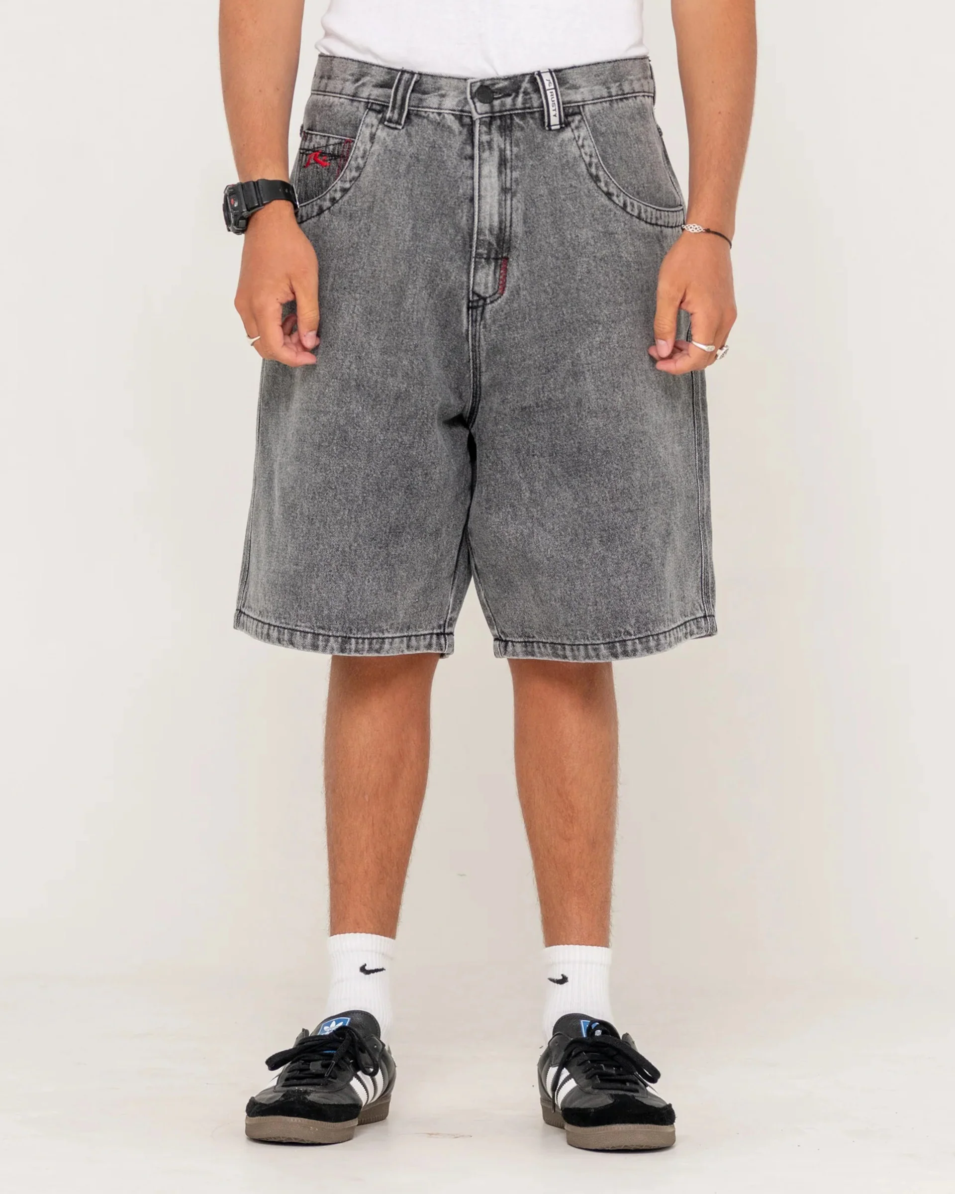 Stitch Up Jort - Washed Black