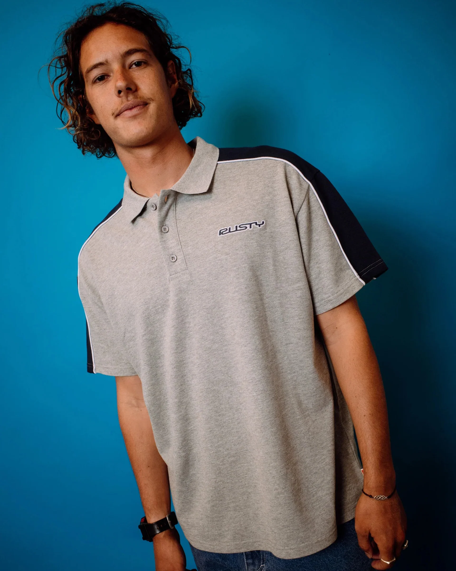 Straight Shooter S/S Polo - Grey Marle - Image 2