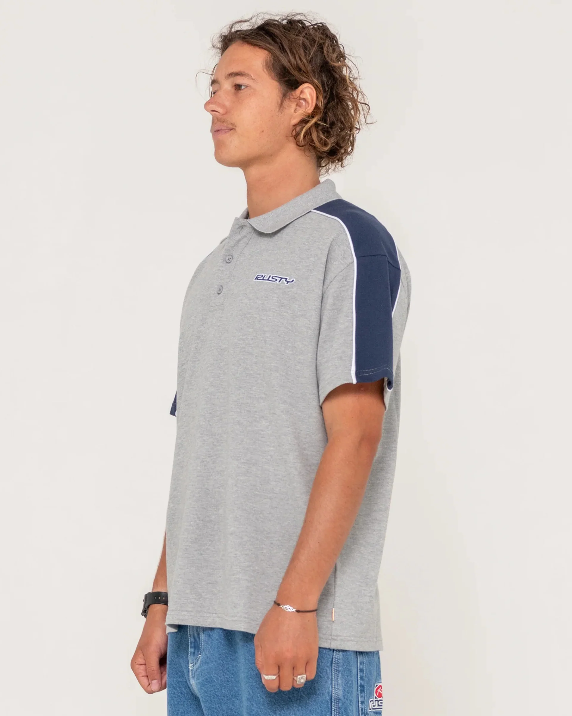 Straight Shooter S/S Polo - Grey Marle - Image 3