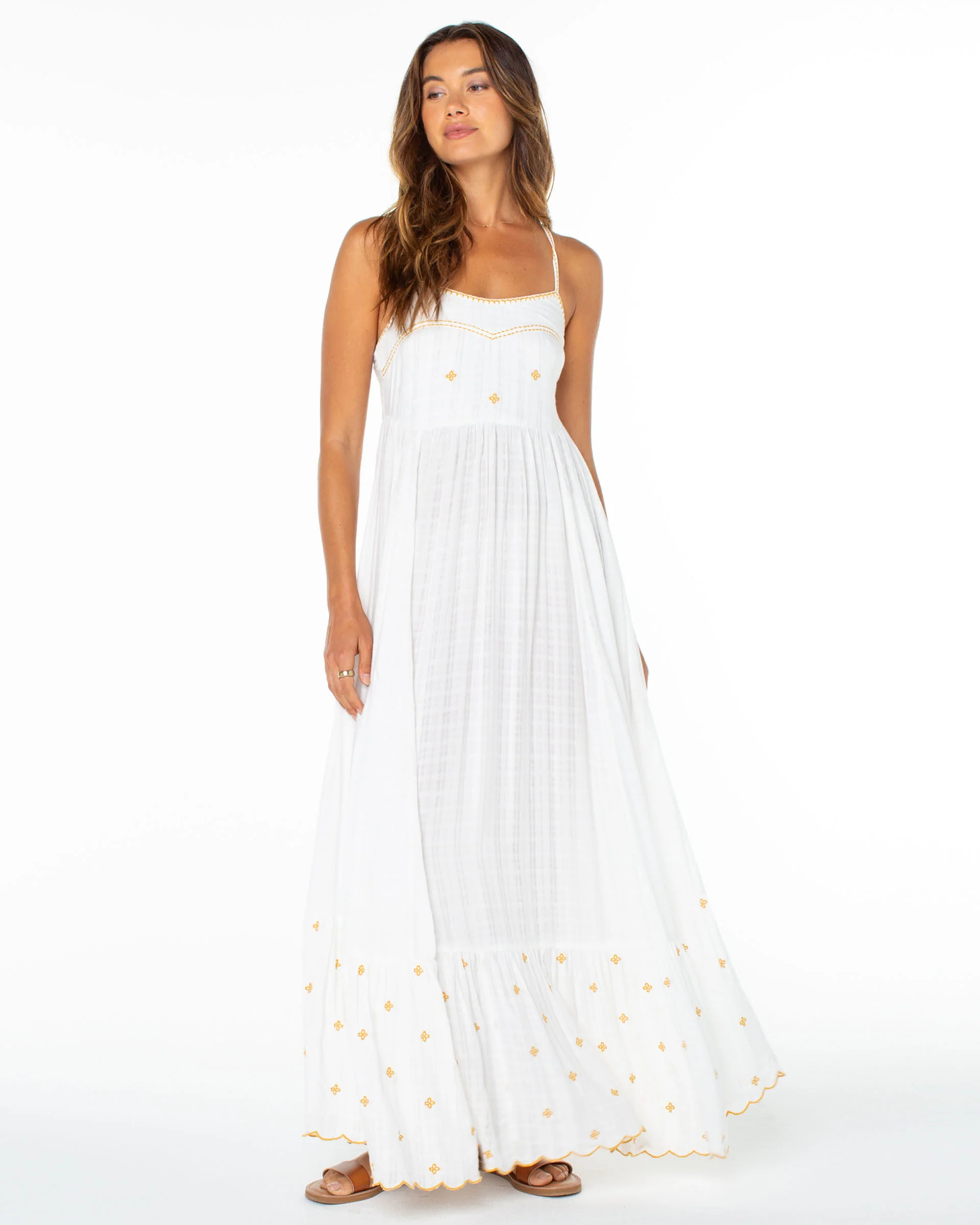 Sunburst Maxi Dress - Cloud Dancer Solid