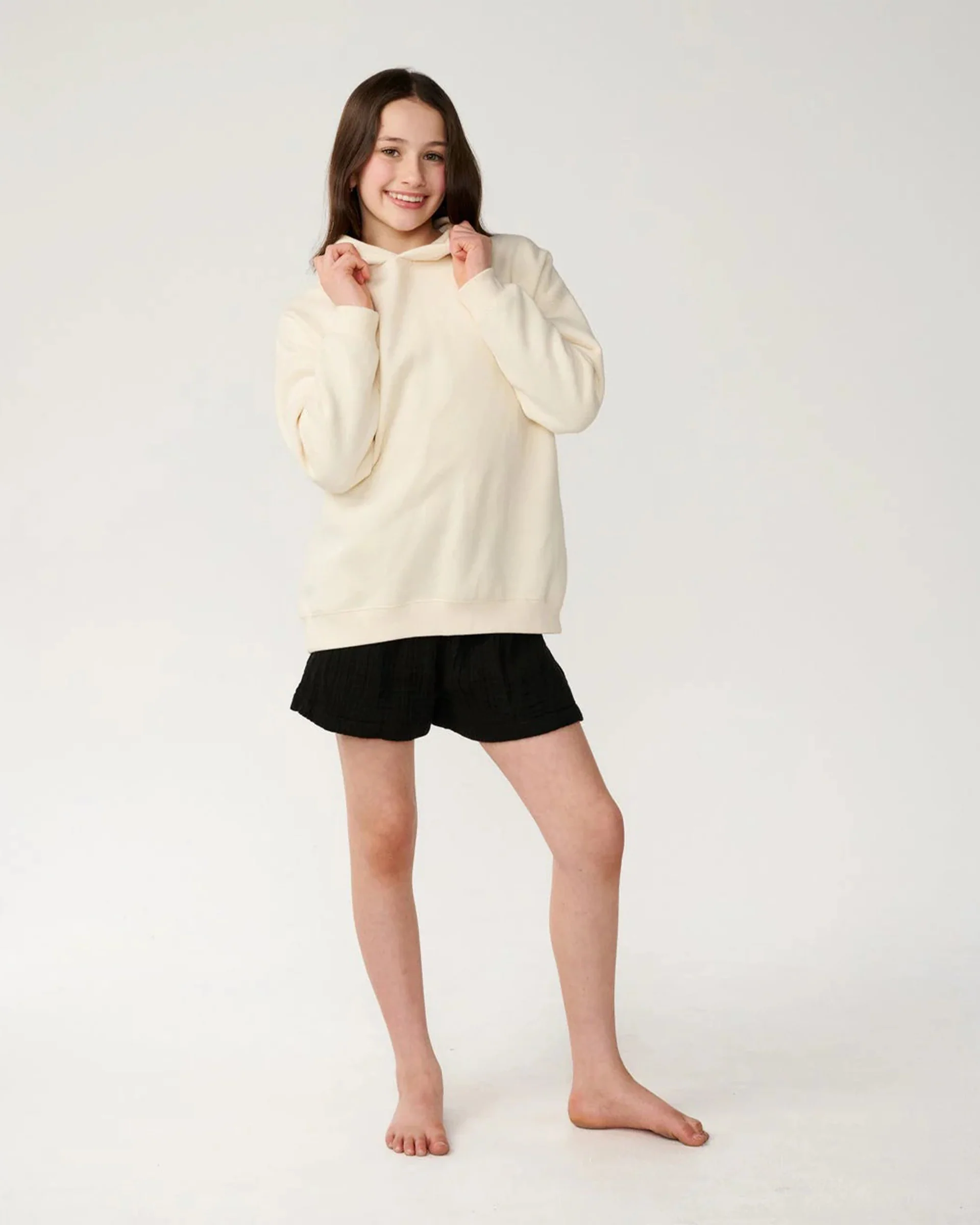 Girl's (8-16) Surf Puff Hood - Bone/Pink - Image 3