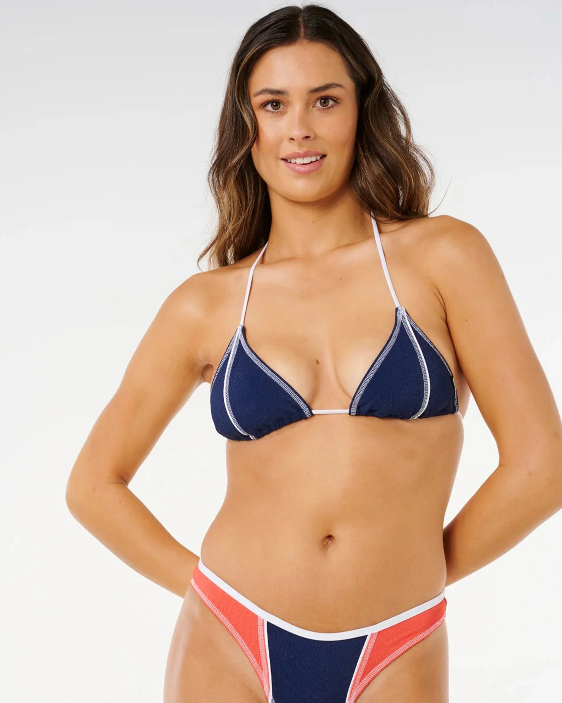 Women's Surf Tide Sliding Triangle Bikini Top - Dark Navy