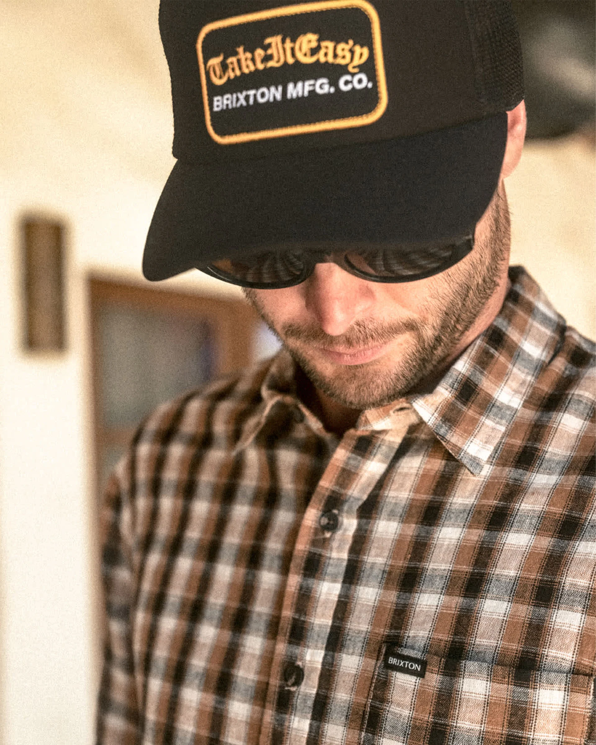 Take It Easy Netplus Trucker Hat - Washed Black - Image 2
