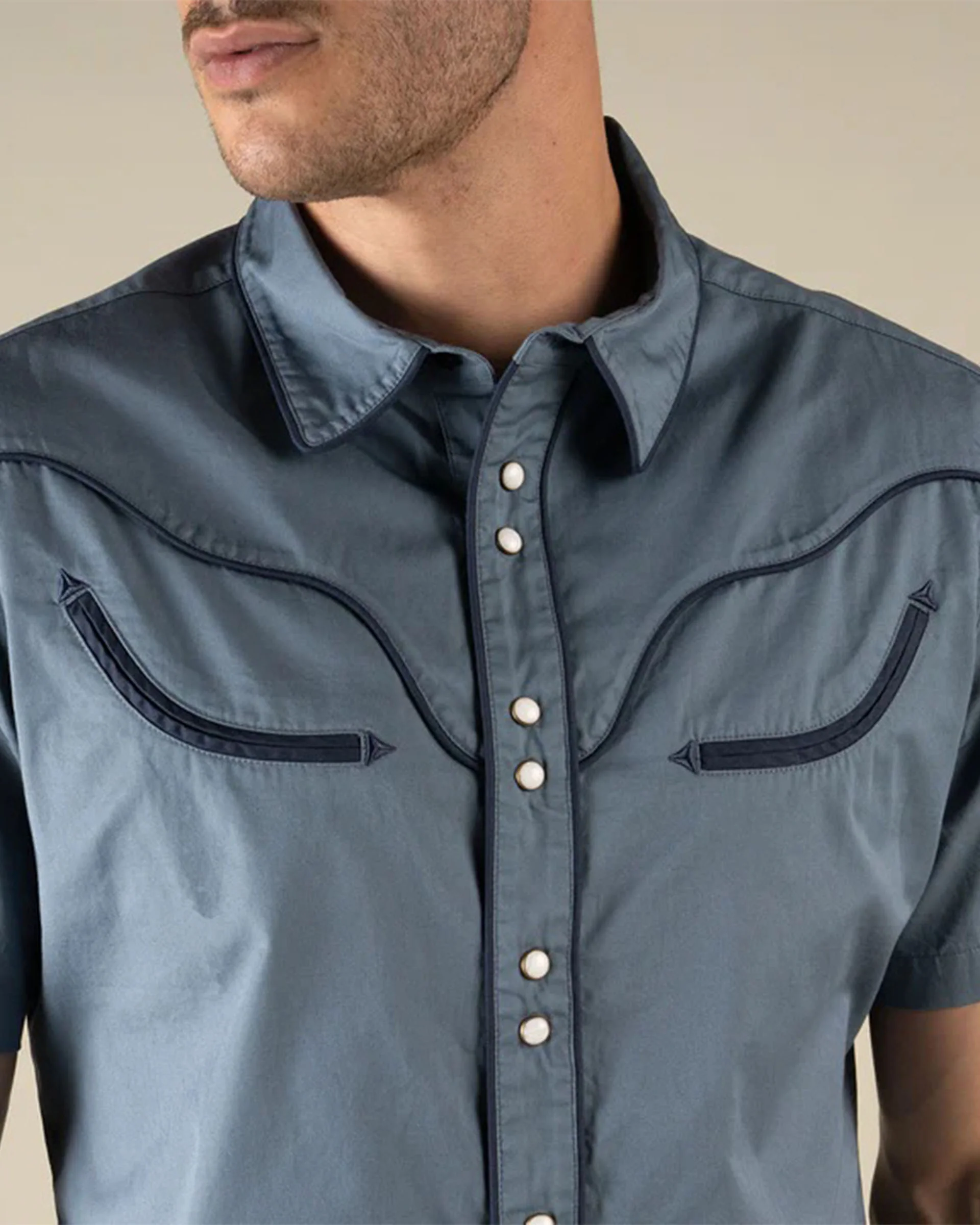 The Prescott Western Shirt - Faded Navy - Image 3