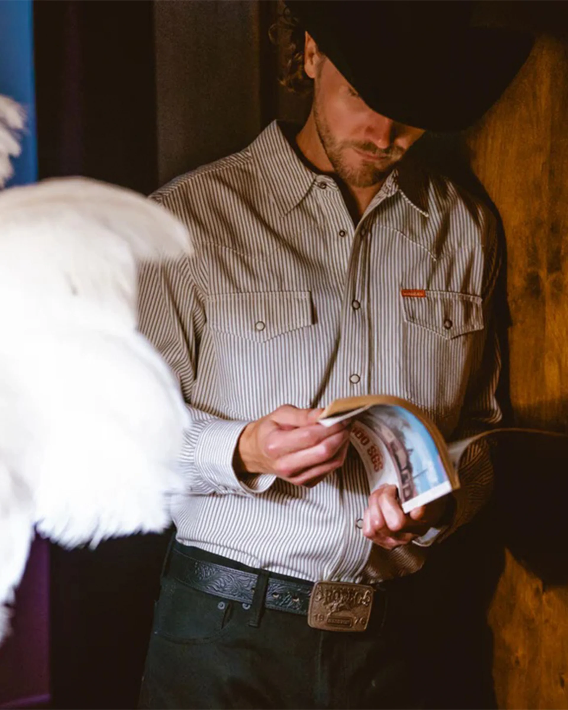 The Wyatt Pearl Snap L/S Denim Shirt - Grey Hickory - Image 2