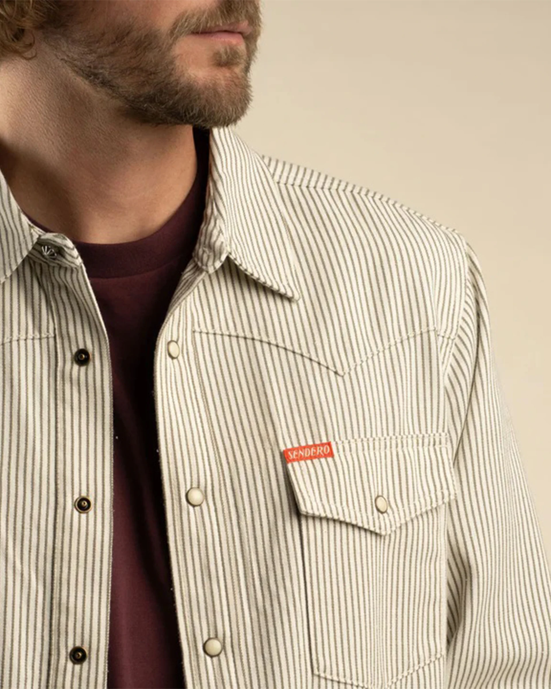 The Wyatt Pearl Snap L/S Denim Shirt - Grey Hickory - Image 4