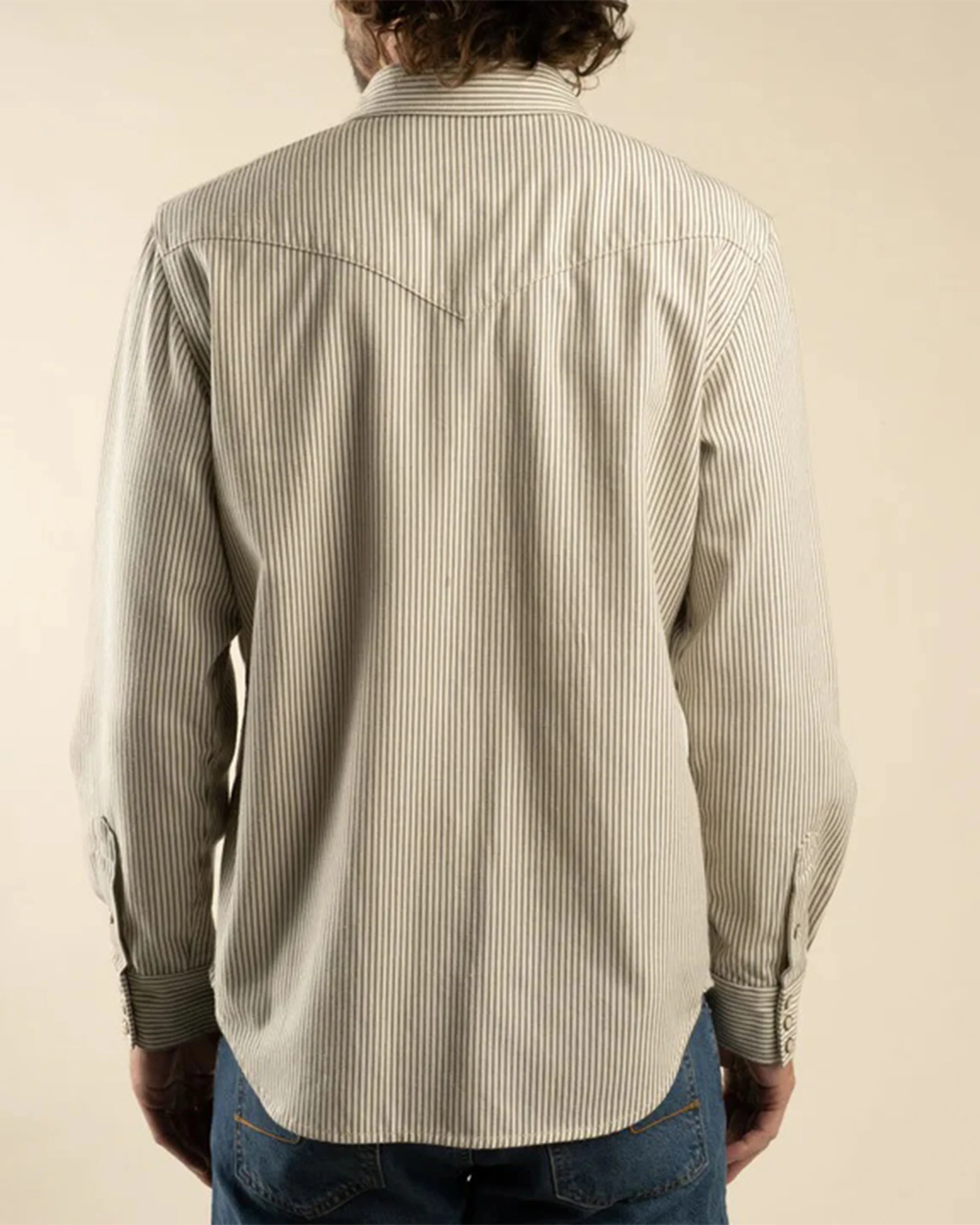 The Wyatt Pearl Snap L/S Denim Shirt - Grey Hickory - Image 5