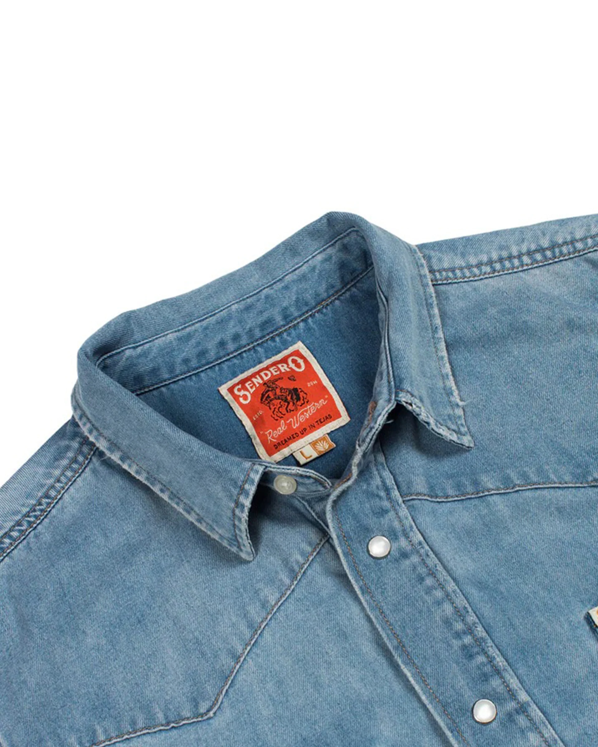 The Wyatt Pearl Snap Shirt - Vintage Denim - Image 2