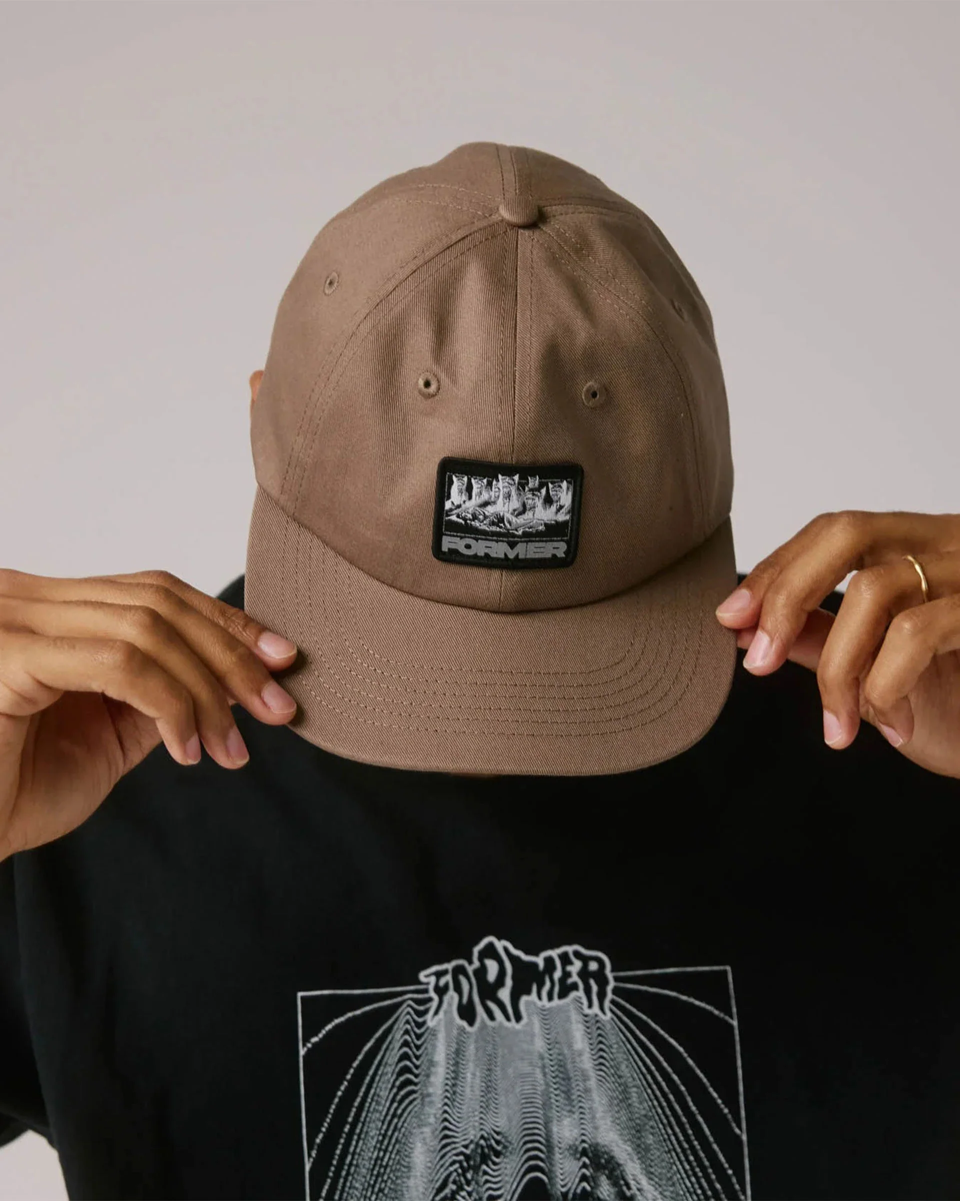 Theater Patch Hat - Taupe - Image 2