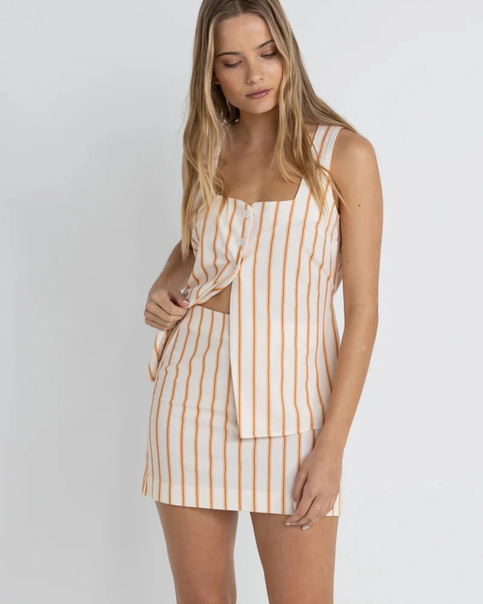 Tide Stripe Mini Skirt - Natural - Image 2