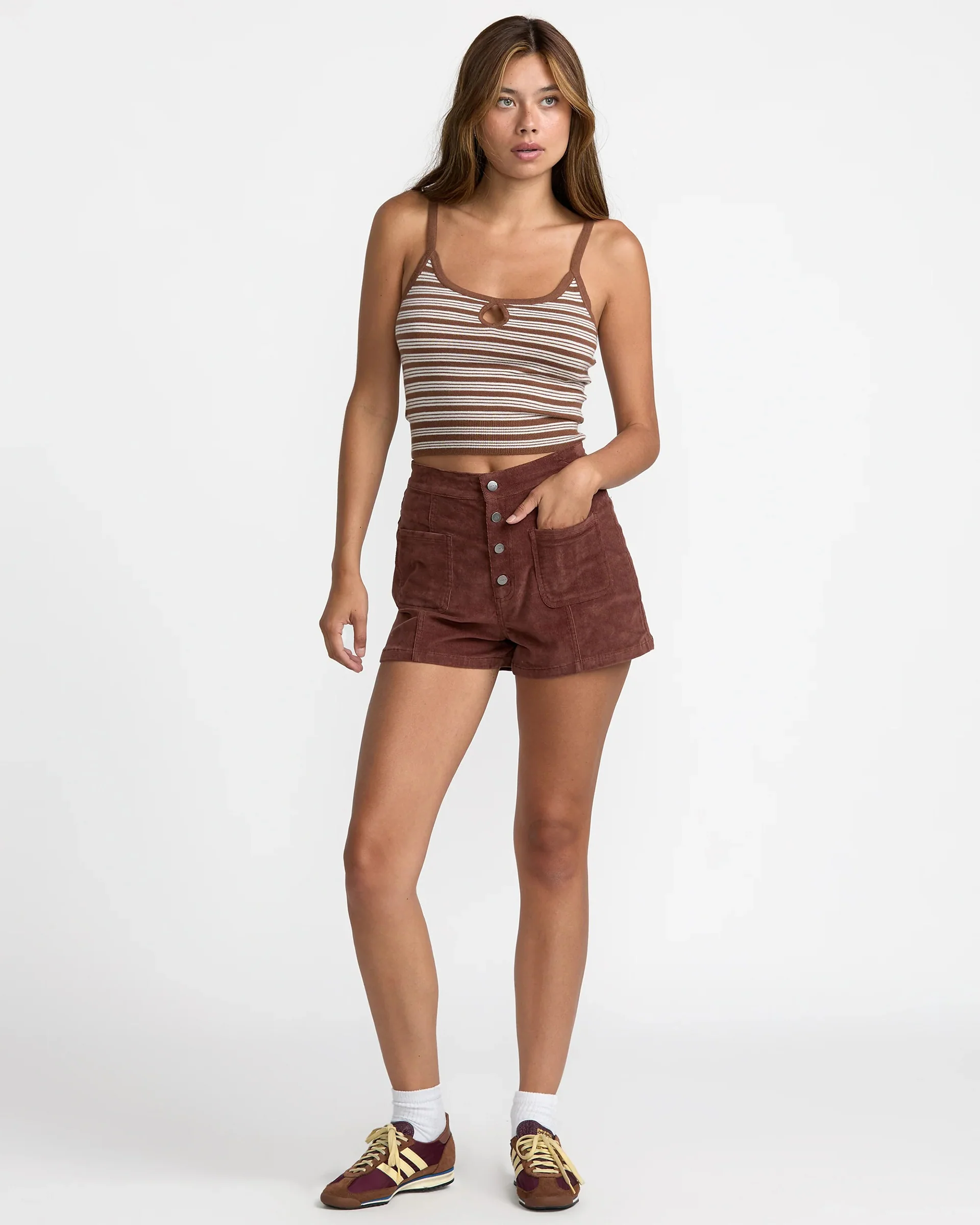 Tight Stripe Sweater Tank - Mocha - Image 5
